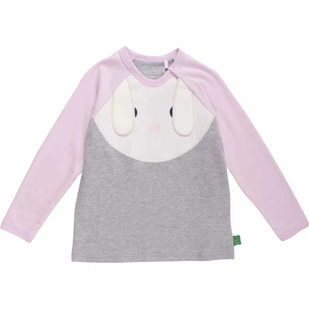 Fred’s World Langarmshirt Hase rosa-grau T-Shirt Fred's World 80 