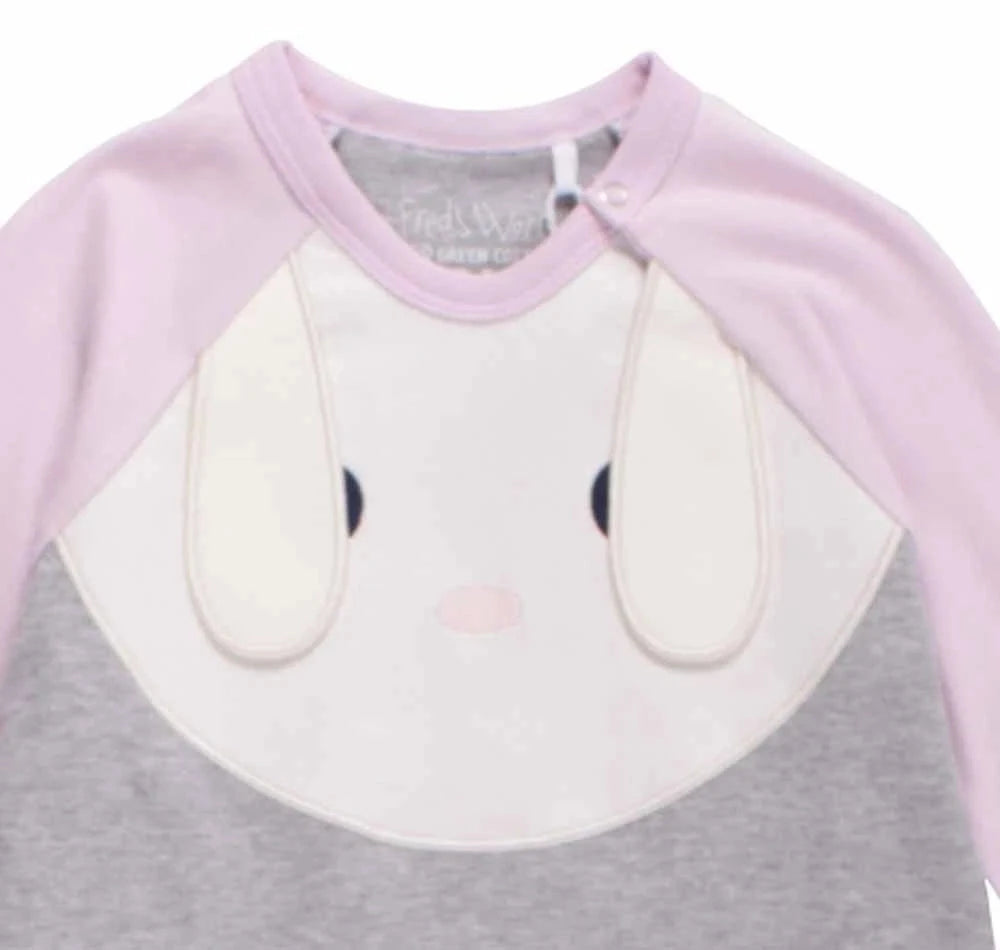 Fred’s World Langarmshirt Hase rosa-grau T-Shirt Fred's World 