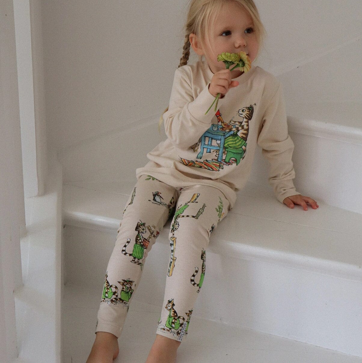 GEGGAMOJA – Leggings „Pettson & Findus“ Beige Leggings Geggamoja 