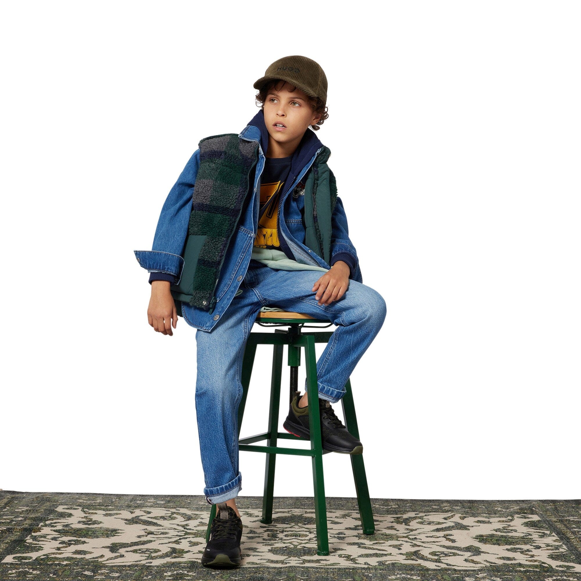 HUGO Jeans Kids Double Stone + Brush, lockere Passform Jeans HUGO 