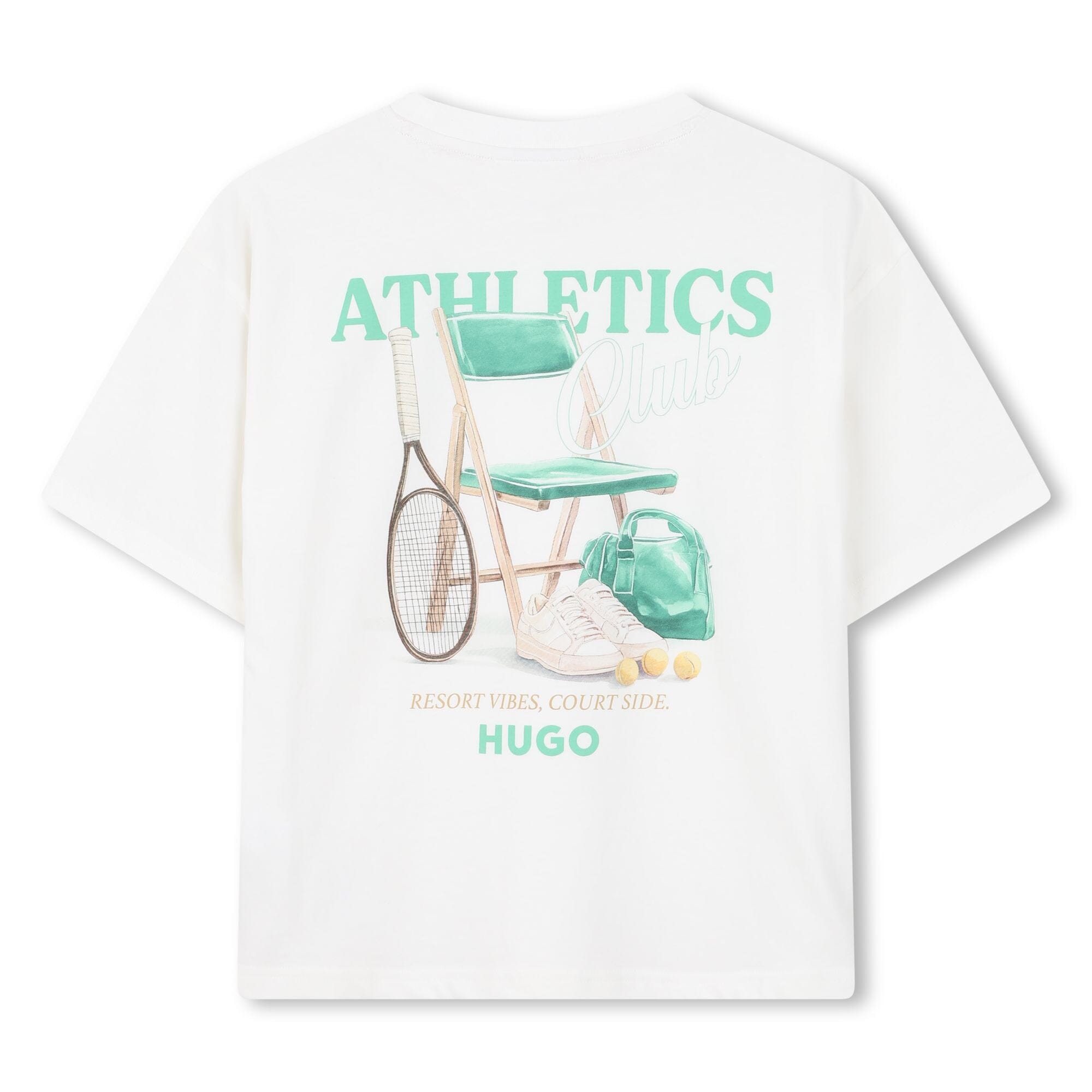 HUGO Kids – Kurzärmeliges T-Shirt „Ecru“ (Athletics Backprint) T-Shirt HUGO 