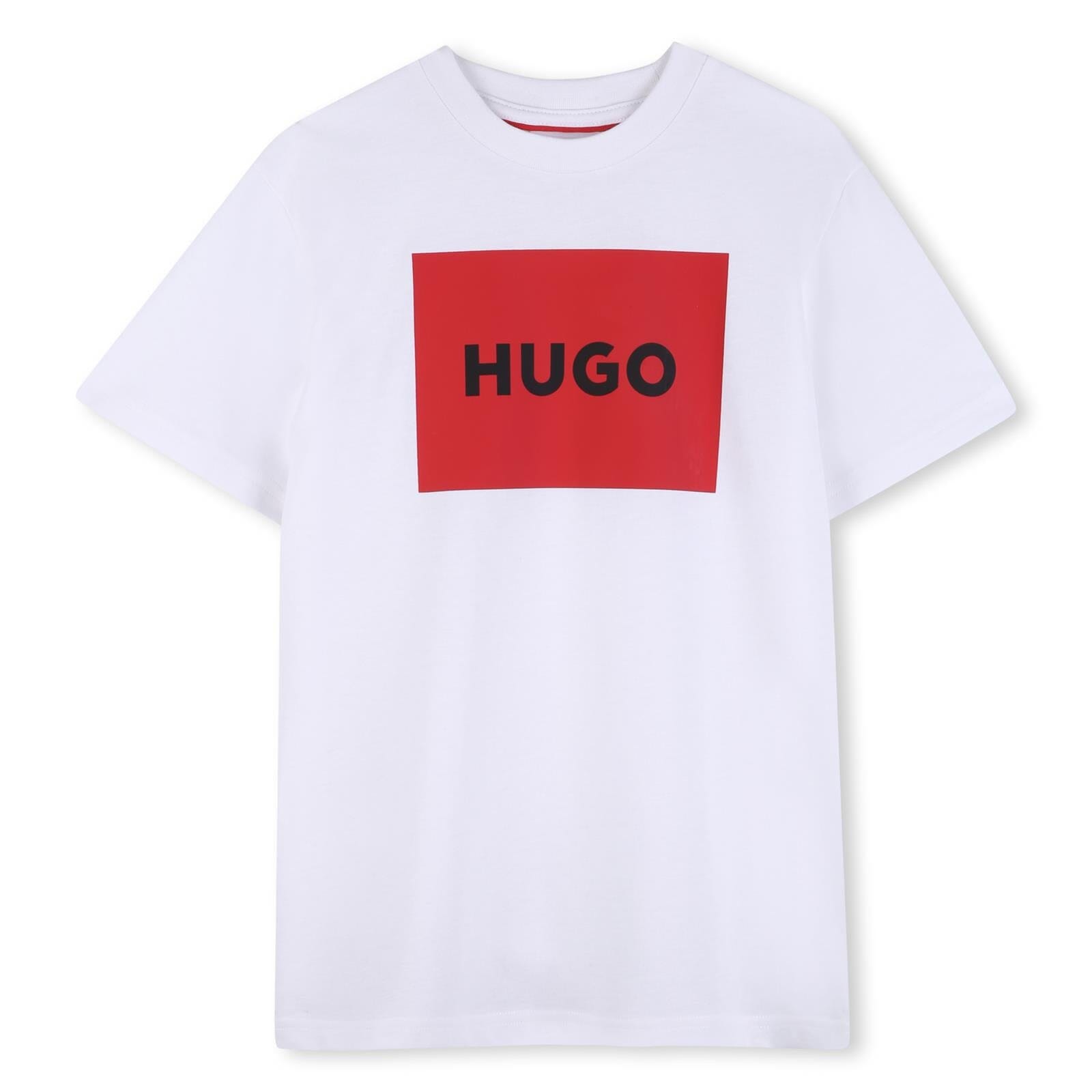 HUGO Kids T-Shirt weiß rot mit großem Logo T-Shirt HUGO 8 Jahre ( 122-128 ) 