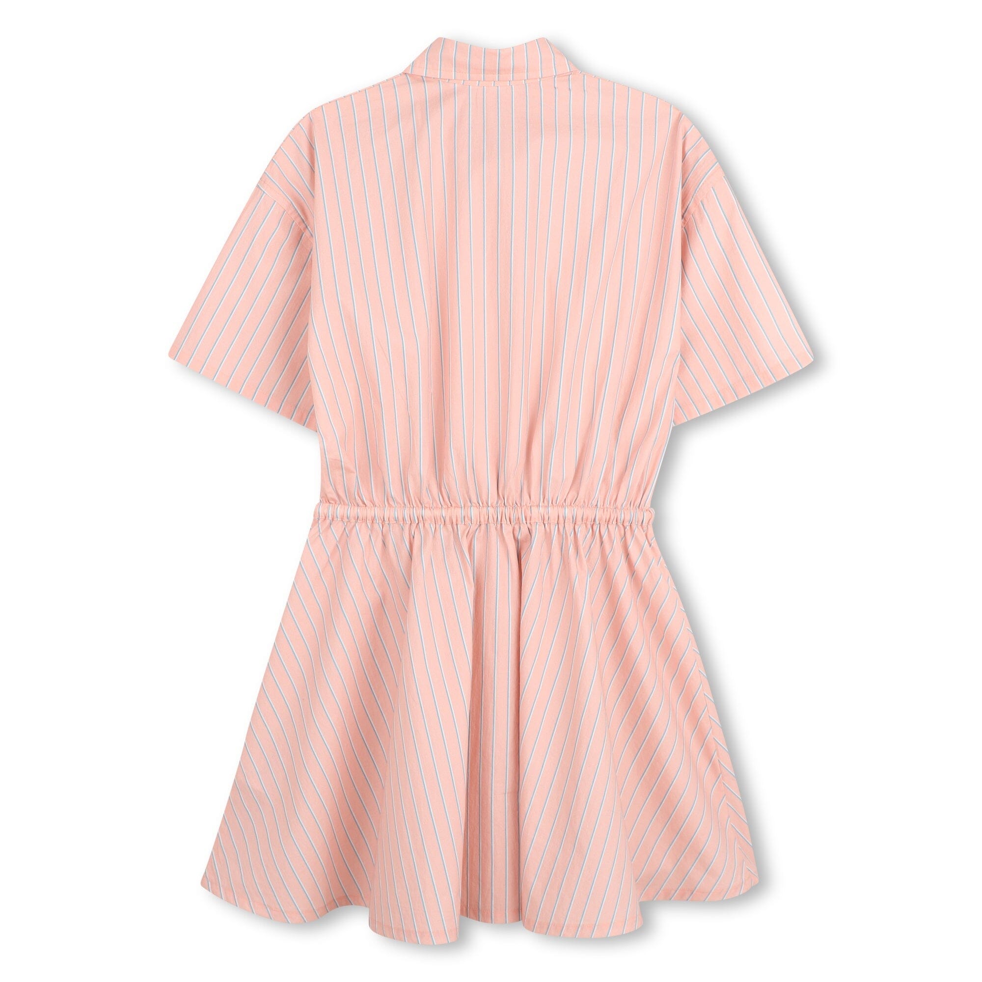HUGO Kidswear Hemdkleid „Hell Rose“ – gestreifter Poplin mit Kordelzug Kleid HUGO 
