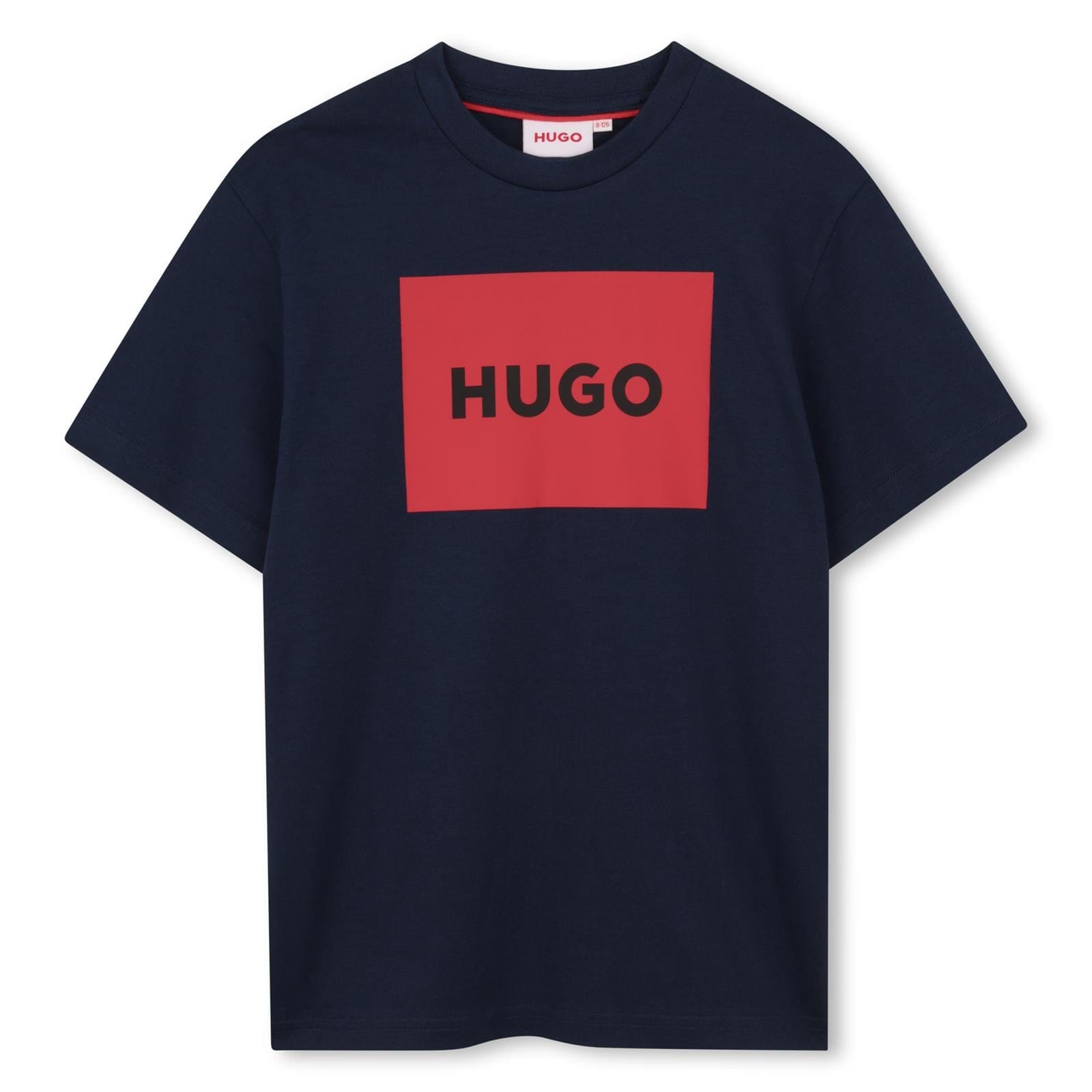 HUGO Kinder T-Shirt navy-blue/dunkelblau mit Hugo Logo Druck T-Shirt HUGO 8 Jahre ( 122-128 ) 
