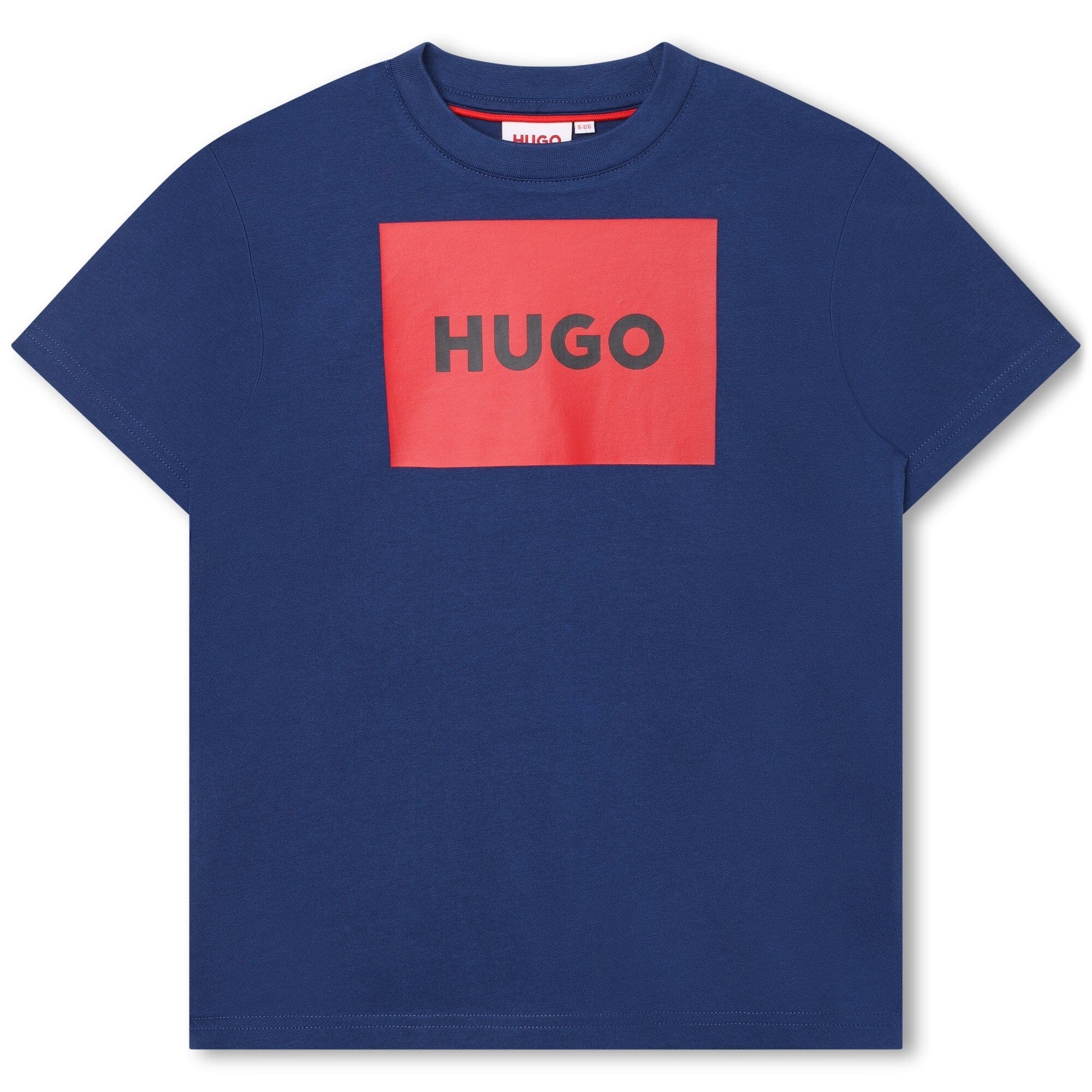 HUGO Kinder T-Shirt dunkelblau mit rotem Logo T-Shirt HUGO 