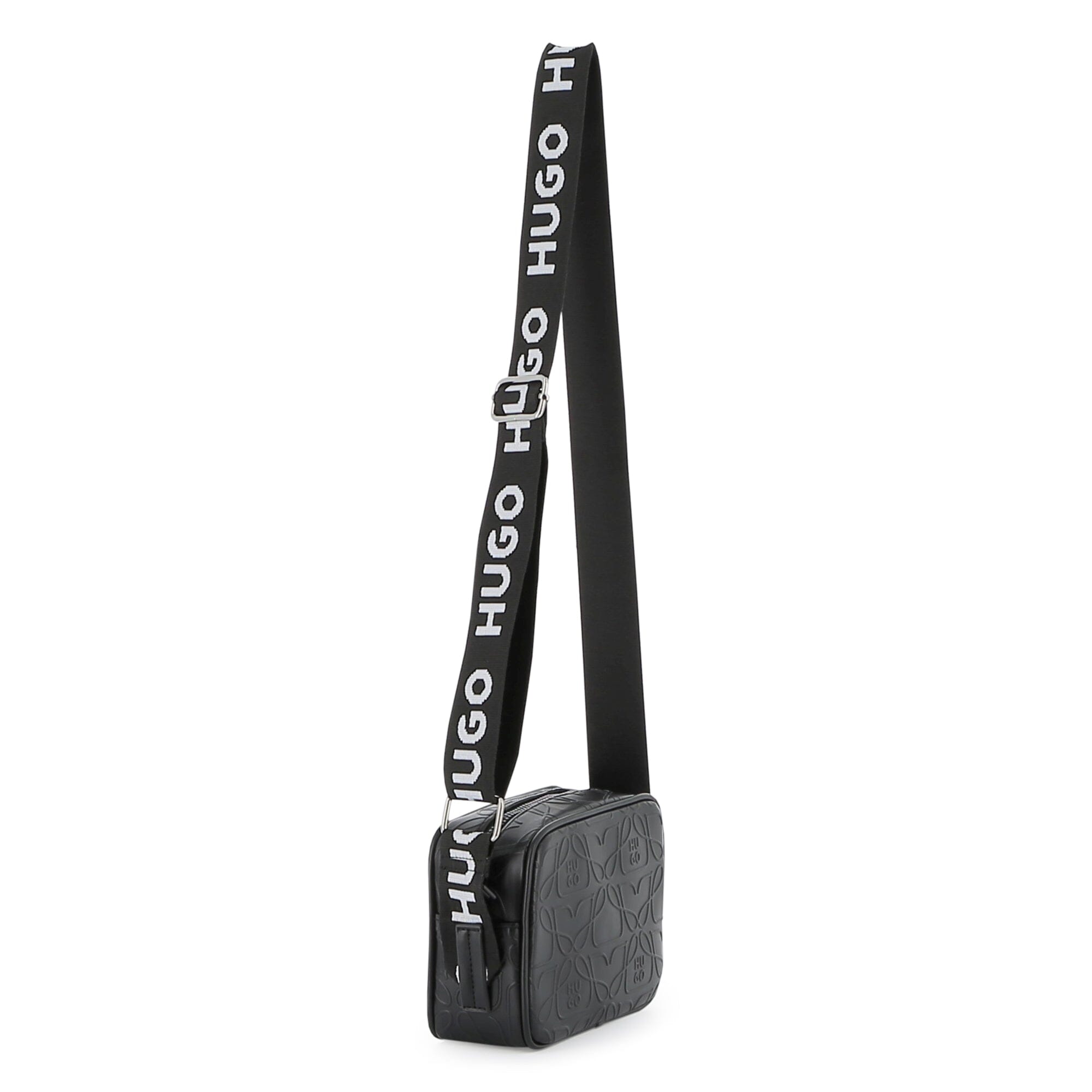 HUGO Umhängetasche Schwarz Allover-Logo Prägung Mini Me Umhängetaschen HUGO 