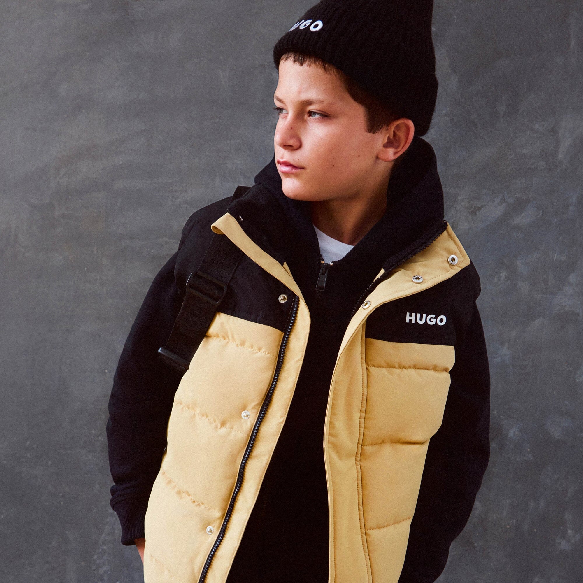 HUGO warme Steppweste beige/schwarz Jacken und Mäntel HUGO 