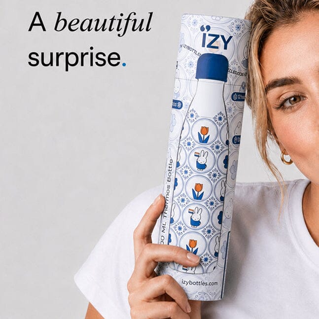 IZY Bottles x Miffy – Fliesen Thermosflasche 500 ml blau orange Dutch Design Trinkflaschen IZY 