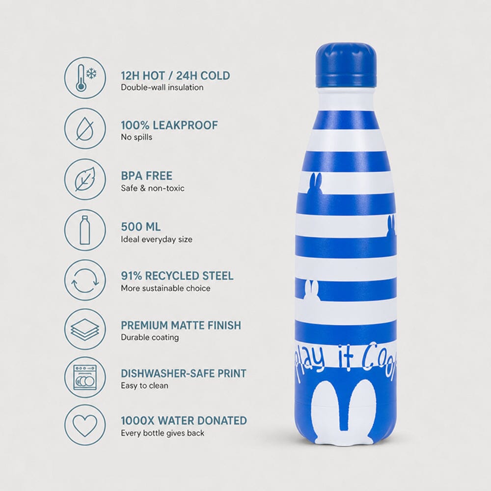 IZY Bottles x Miffy – Thermosflasche Blau/Weiß, 500 ml Trinkflaschen IZY 