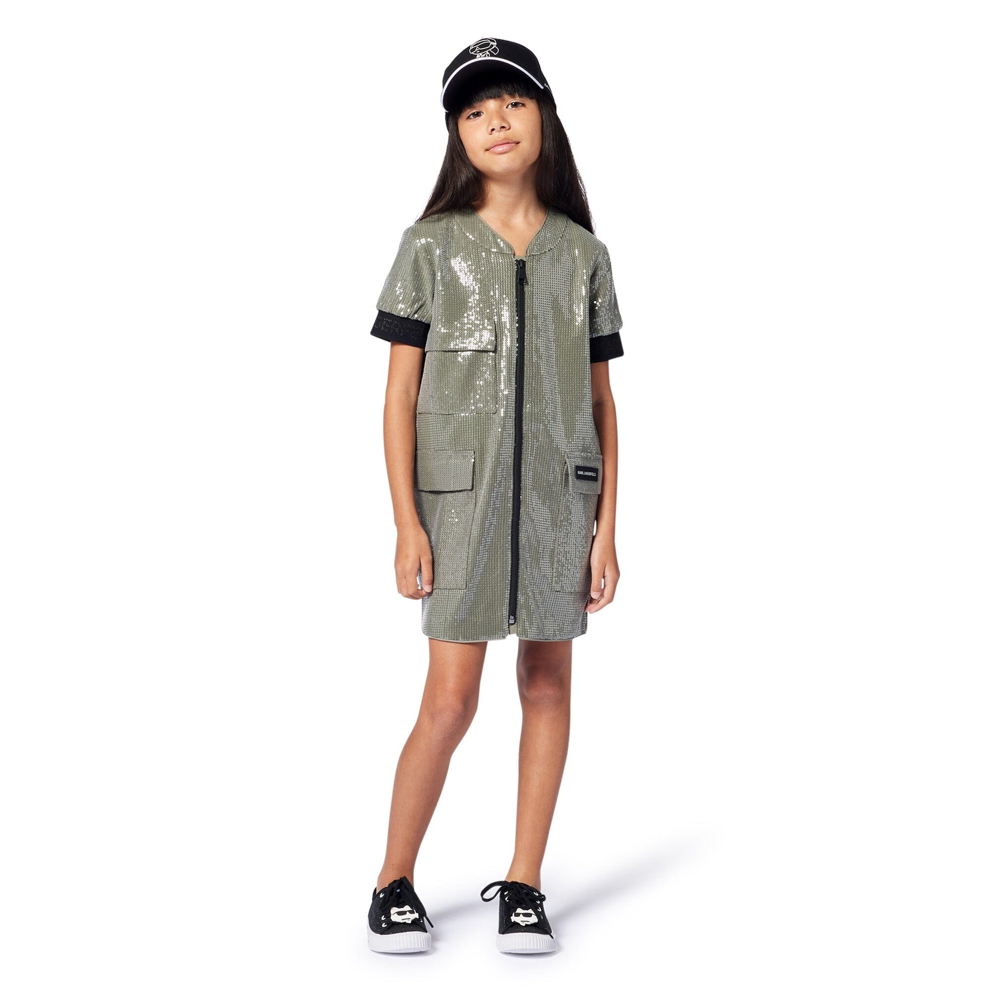 Karl Lagerfeld Kids stylische Cap in schwarz mit weißem Karl-Motiv Cap Karl Lagerfeld 
