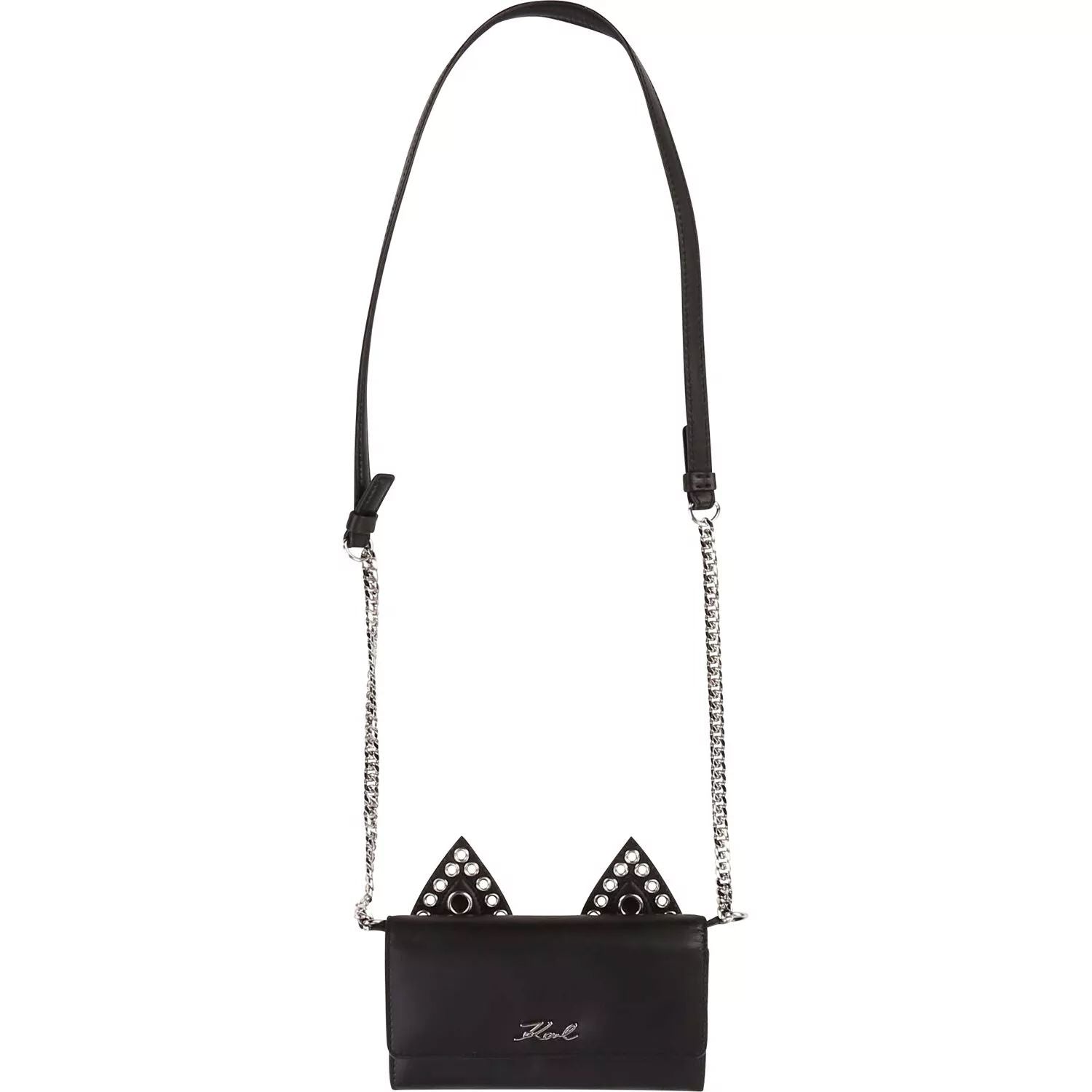 KARL LAGERFELD KIDS echtes Leder Umhängetasche Choupette – schwarz Tasche Karl Lagerfeld 