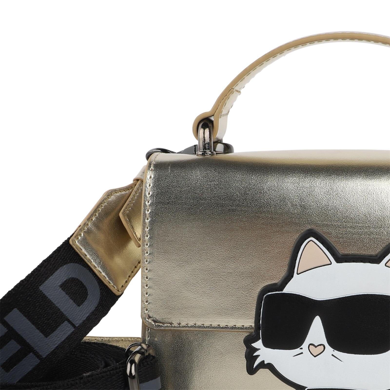 KARL LAGERFELD KIDS Handtasche goldgelb – Cat-Patch Tasche Karl Lagerfeld 
