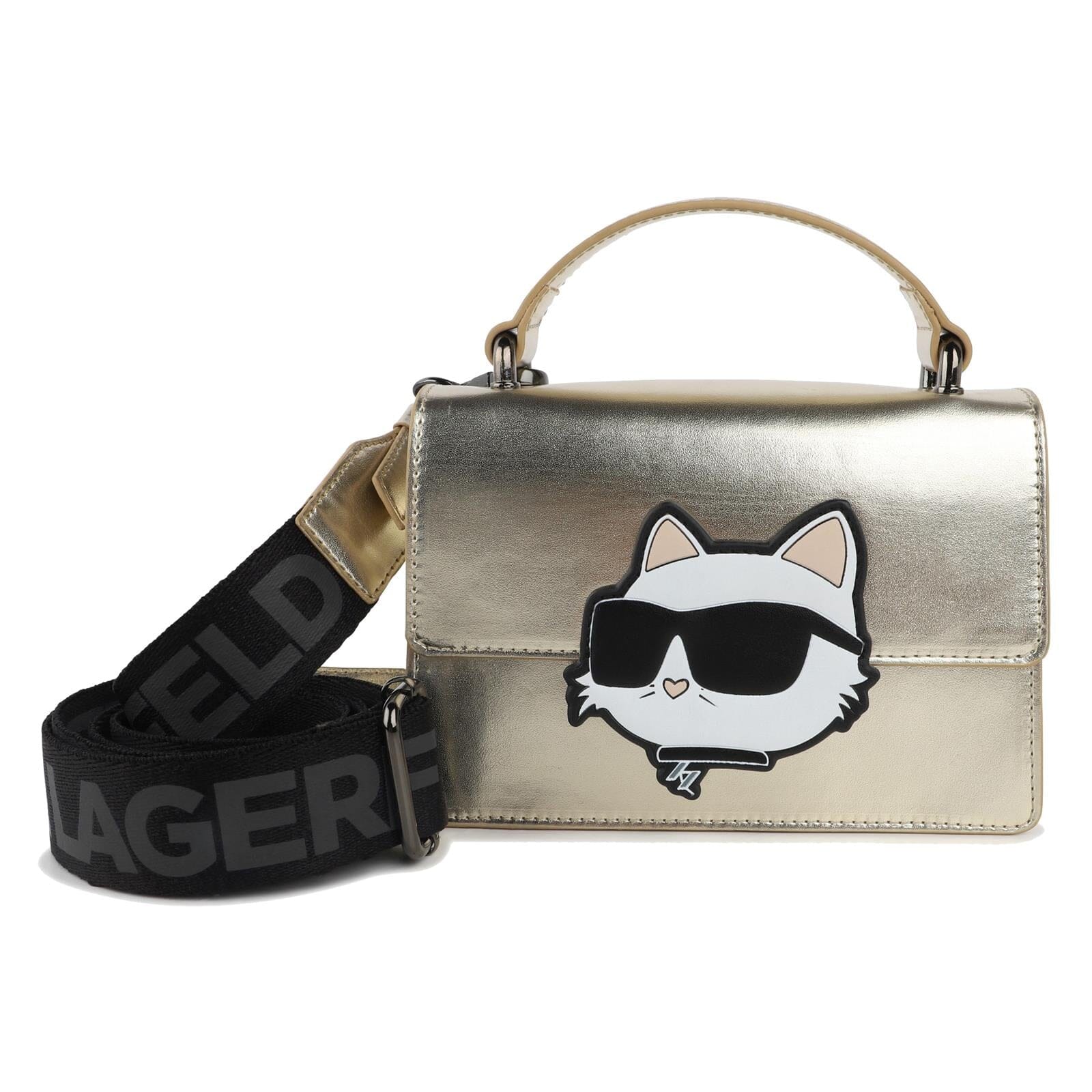 KARL LAGERFELD KIDS Handtasche goldgelb – Cat-Patch Tasche Karl Lagerfeld 