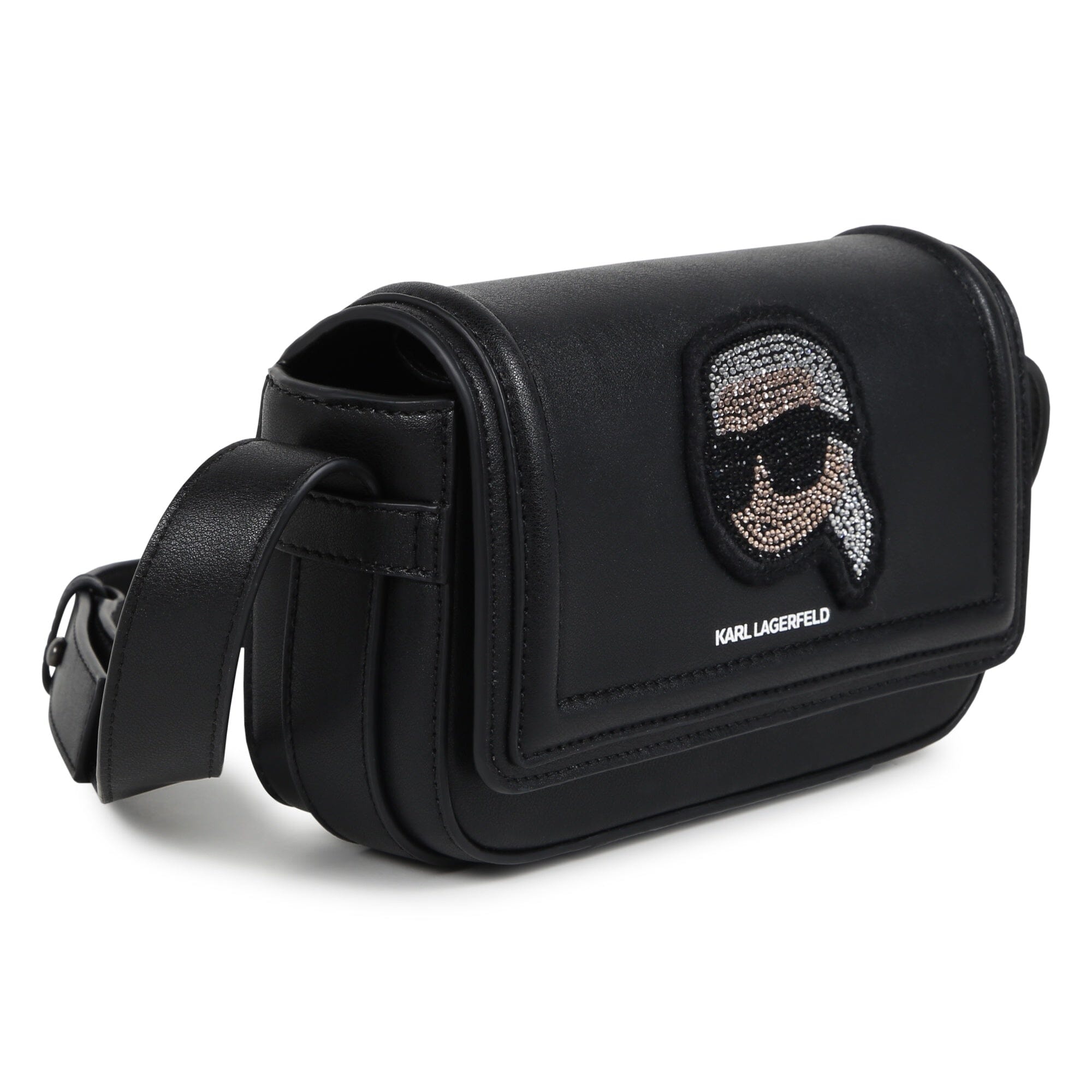 KARL LAGERFELD KIDS Tasche ikonisch Logo schwarz Strasssteine Tasche Karl Lagerfeld 