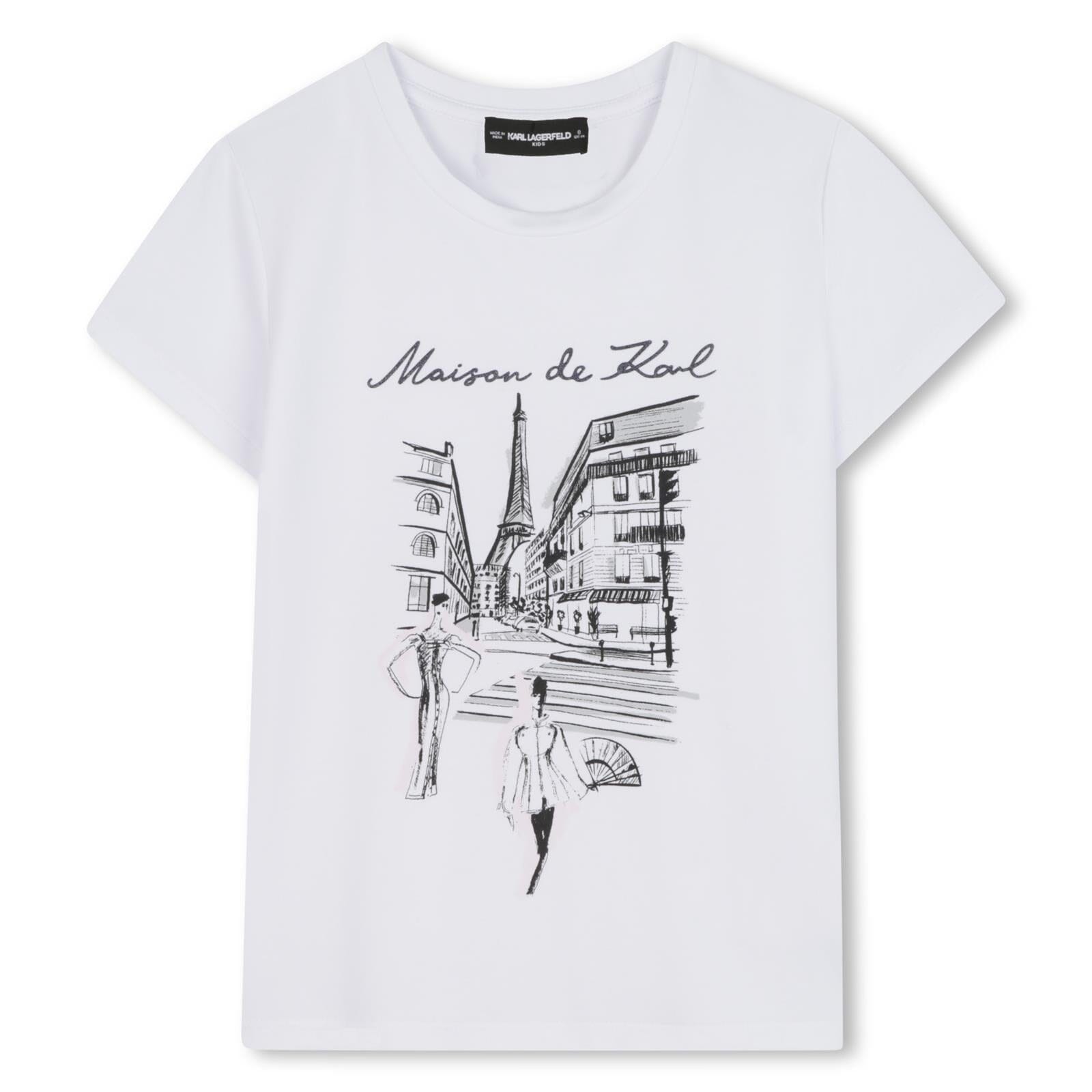 KARL LAGERFELD KIDS T-Shirt „Maison de Karl“ weiß T-Shirt Karl Lagerfeld 6 Jahre (110-116) 