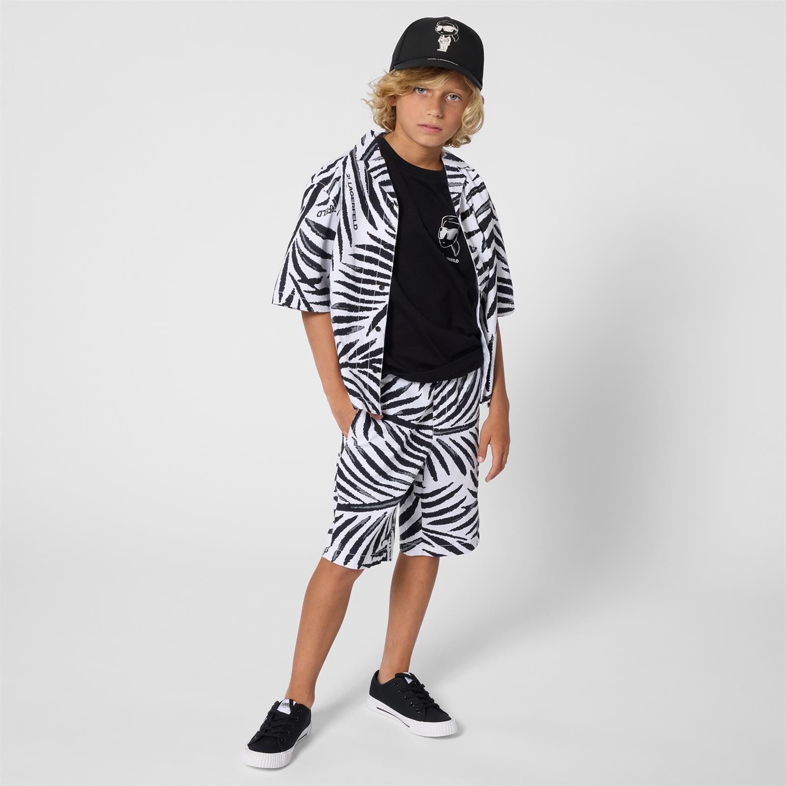 KARL LAGERFELD KIDS T-Shirt mit Rückenprint NEW IKONS in Schwarz T-Shirt Karl Lagerfeld 