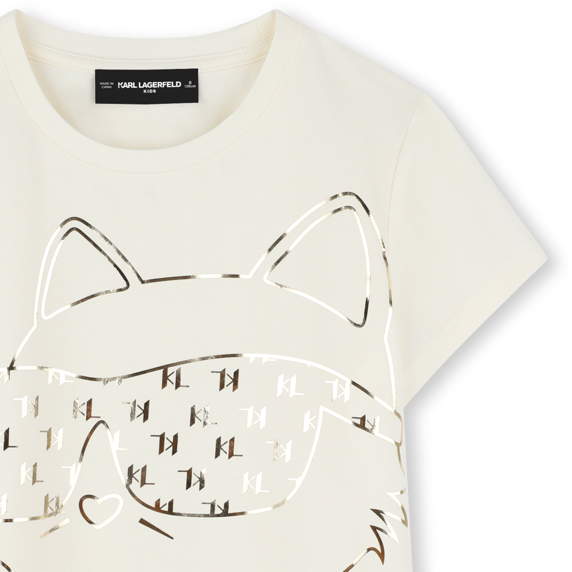 KARL LAGERFELD KIDS T-shirt Gold Choupette mit Katze und Sonnenbrille T-Shirt Karl Lagerfeld 