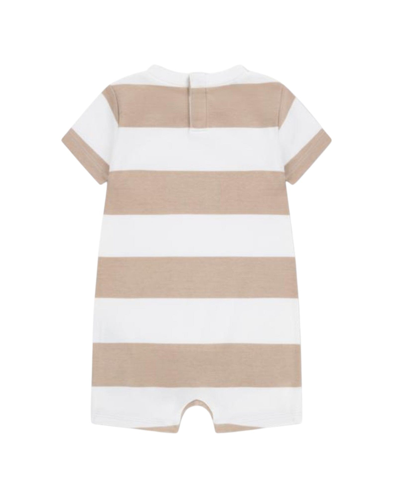 Lacoste Baby Strampler aus gestreiftem Interlock in creme beige LIONNE Spieler und Bodys Lacoste 