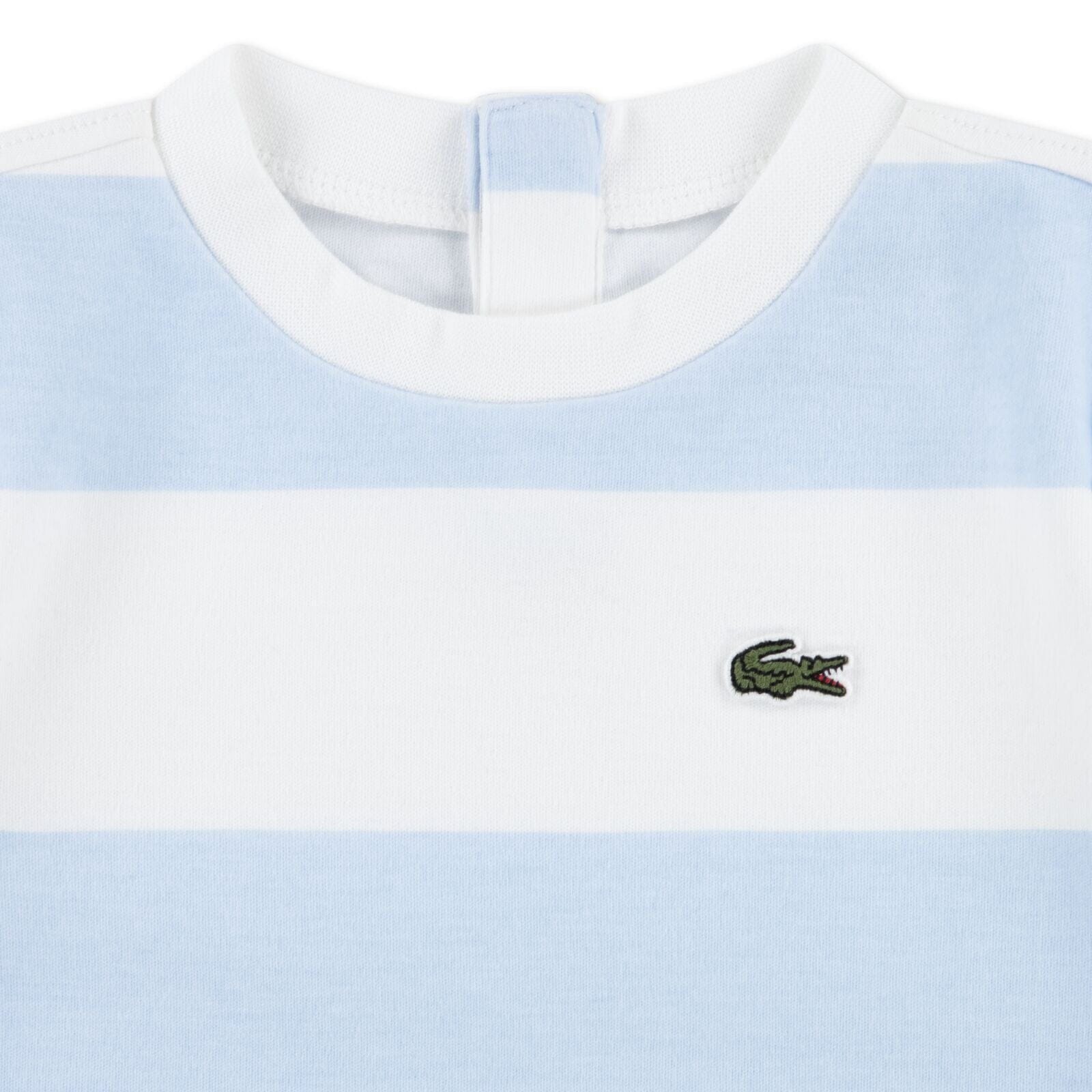 Lacoste Baby Strampler aus gestreiftem Interlock in Hellblau Baby Kombination Lacoste 