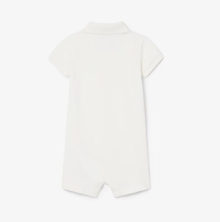 Lacoste Baby Strampler aus Stretch-Piqué – Weiß Baby Kombination Lacoste 