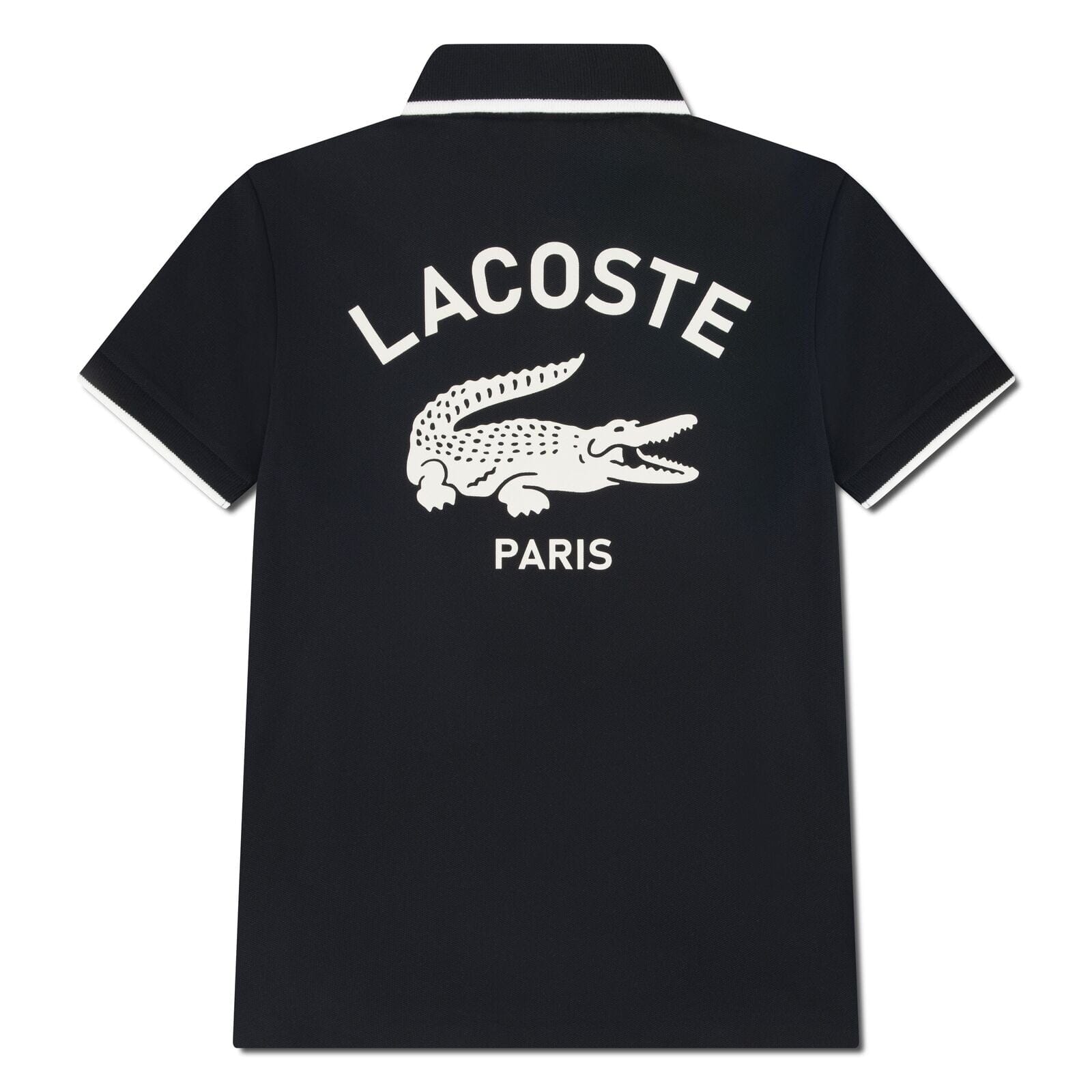 Lacoste Jungen-Poloshirt „Petit Piqué“ mit gestreiftem Kragen – Schwarz T-Shirt Lacoste 