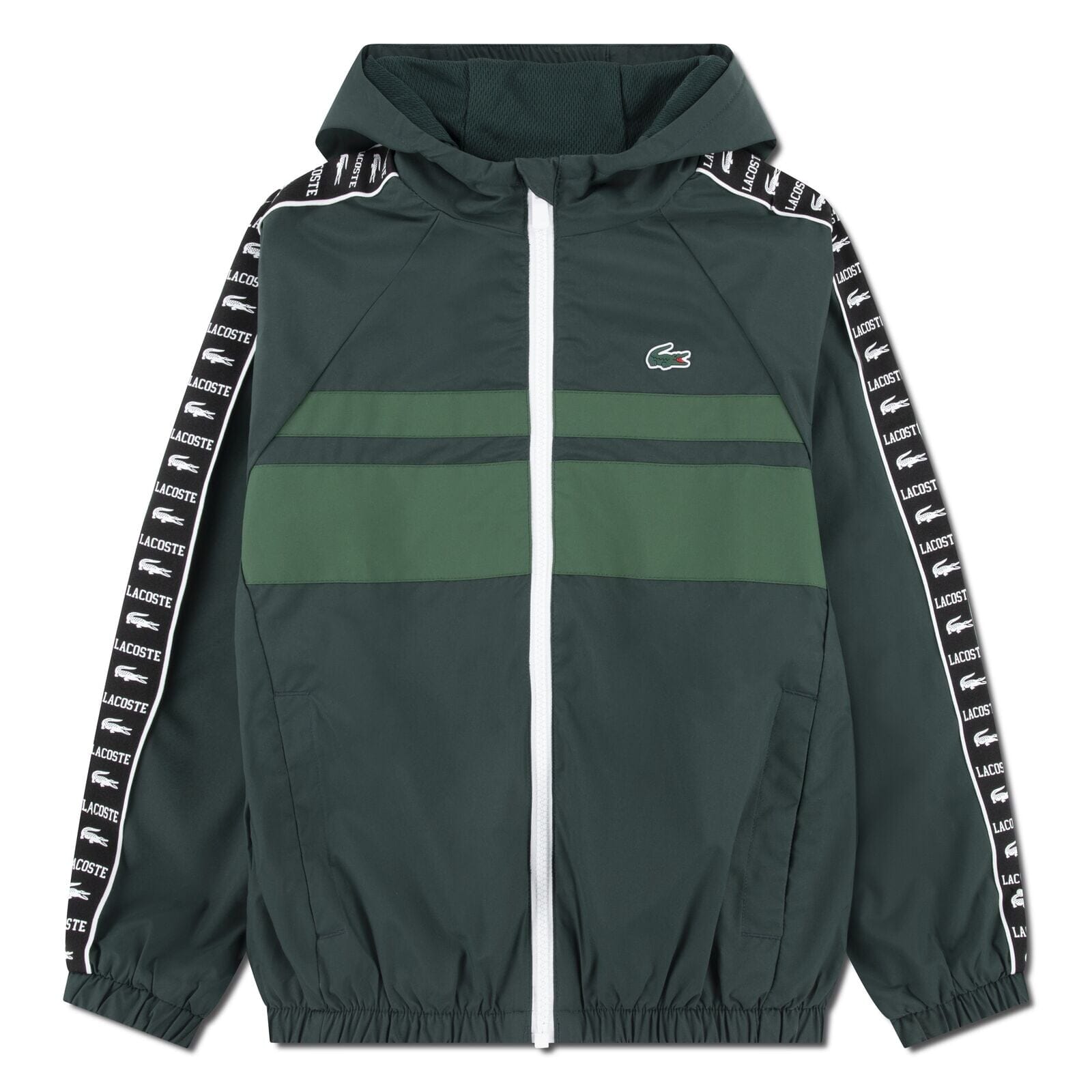Lacoste Kids Jacke grün mit Kapuze leicht, mit Logostreifen Jacken und Mäntel Lacoste 8 Jahre / XS ( 122-128) 