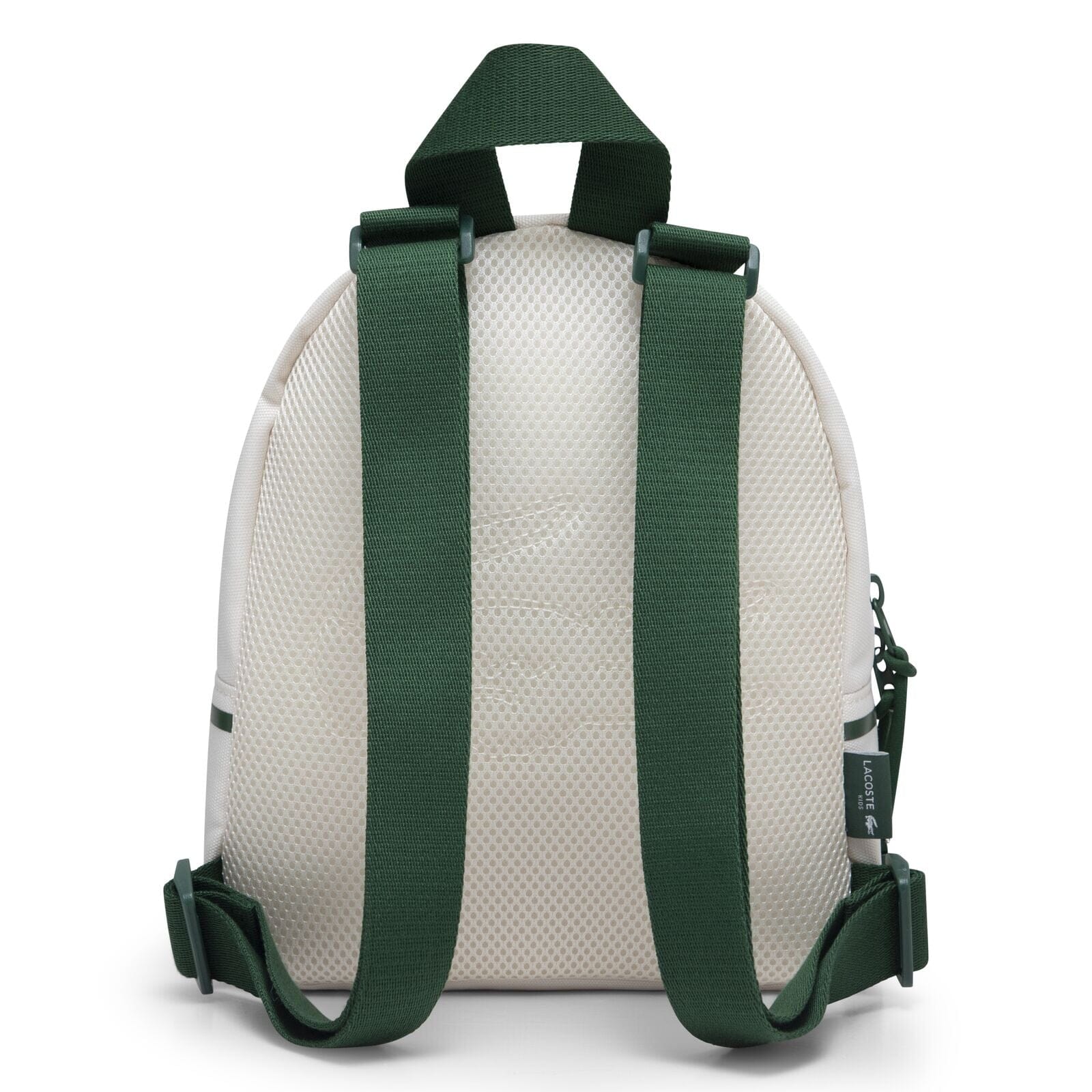 Lacoste Kids kleiner Rucksack creme grün mit flauschigem Krokodil-Logo Rucksäcke Lacoste 