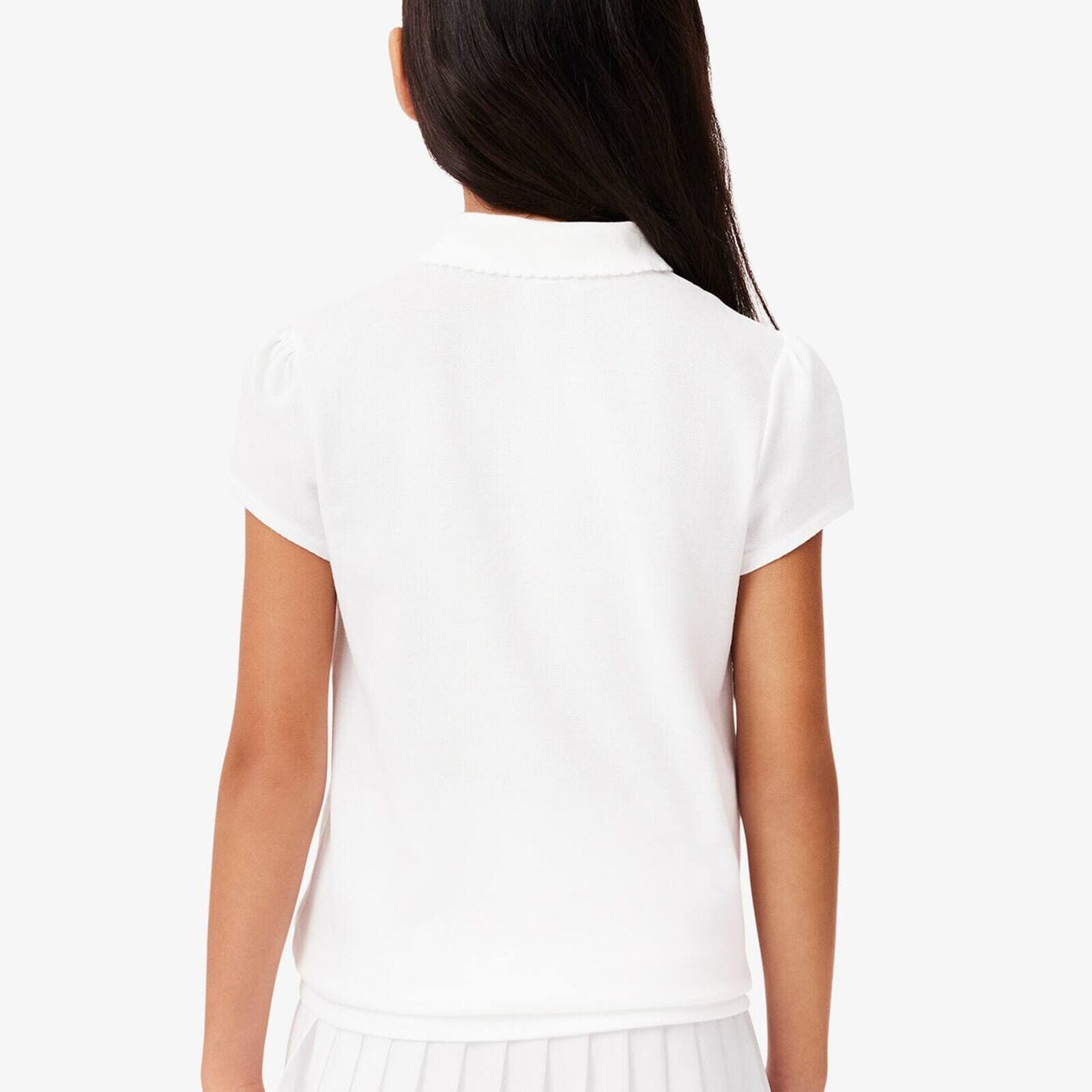 Lacoste Kids Polohemd aus Petit Piqué mit gewelltem Kragen – Weiß T-Shirt Lacoste 