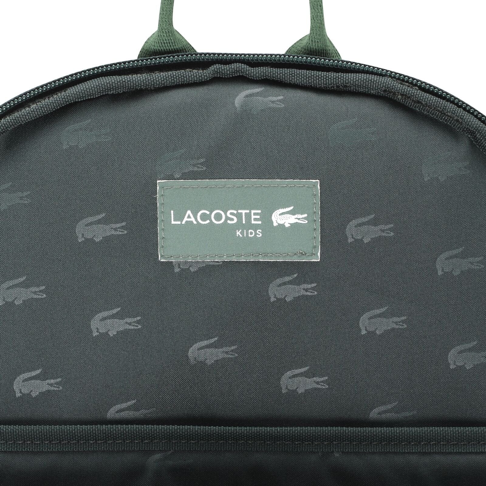 Lacoste Kids Rucksack grün allover Krokodil-Print Rucksäcke Lacoste 