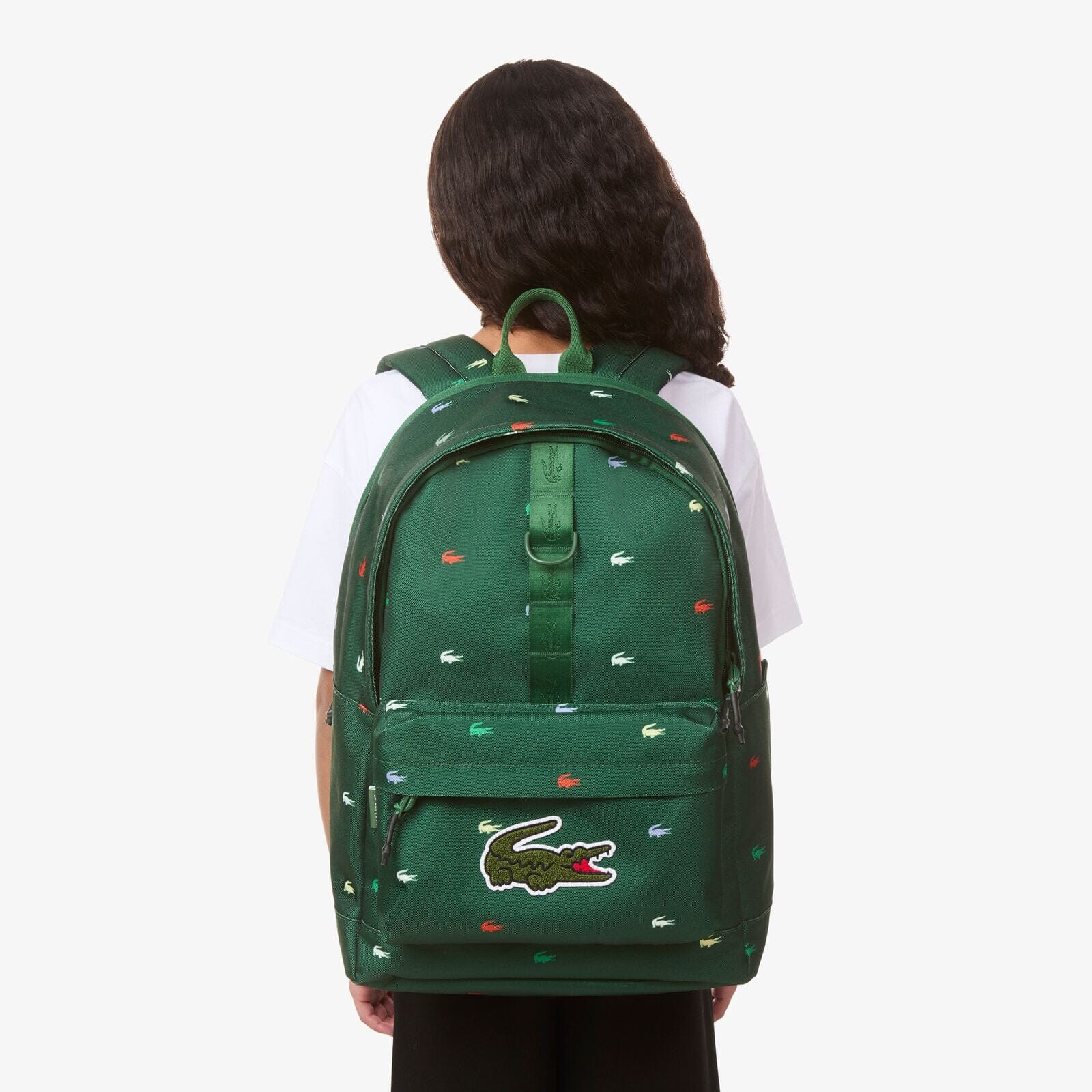LACOSTE Kids Rucksack Grün mit allover Krokodil - Print 43cm x 31cm x 15cm Rucksäcke Lacoste 