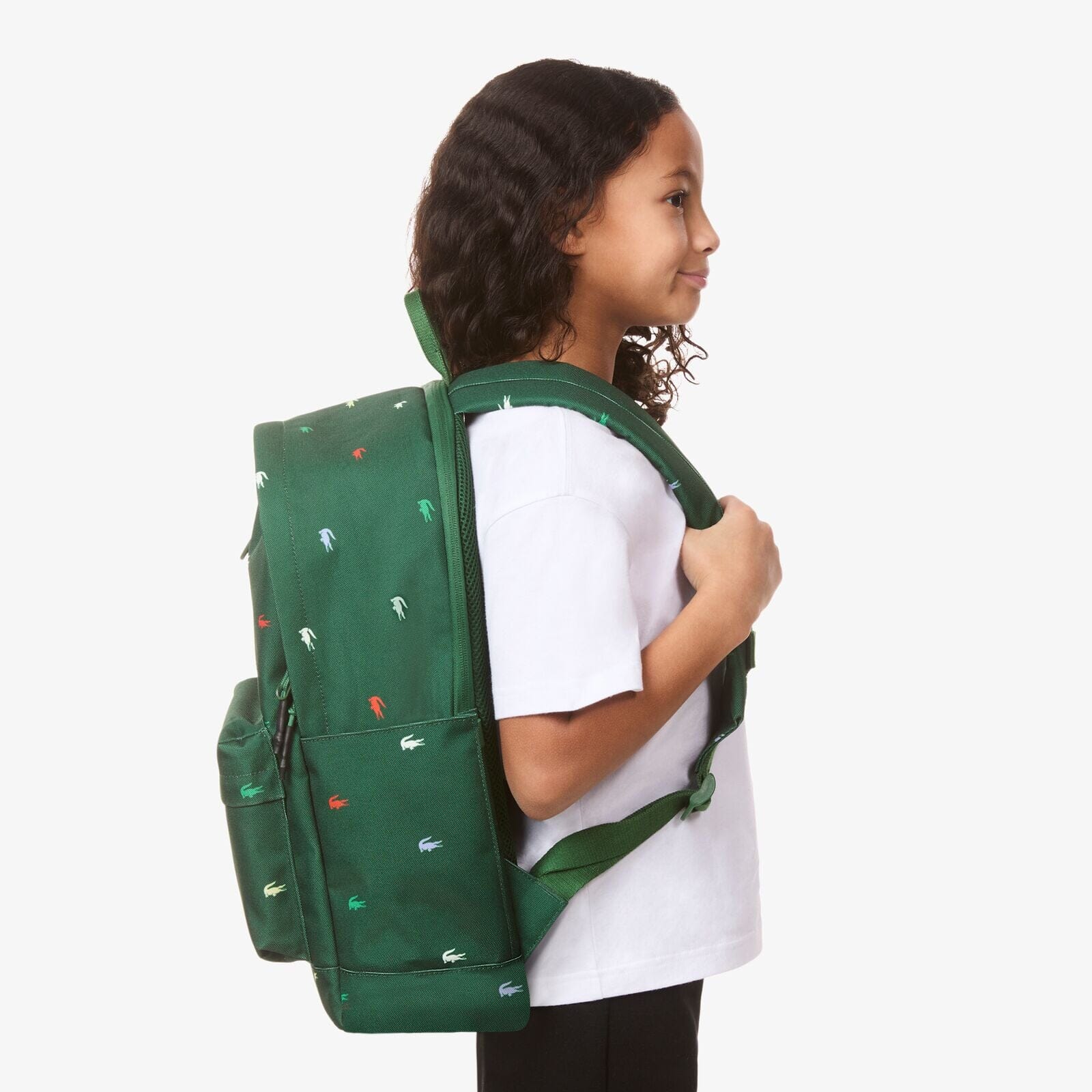 LACOSTE Kids Rucksack Grün mit allover Krokodil - Print 43cm x 31cm x 15cm Rucksäcke Lacoste 