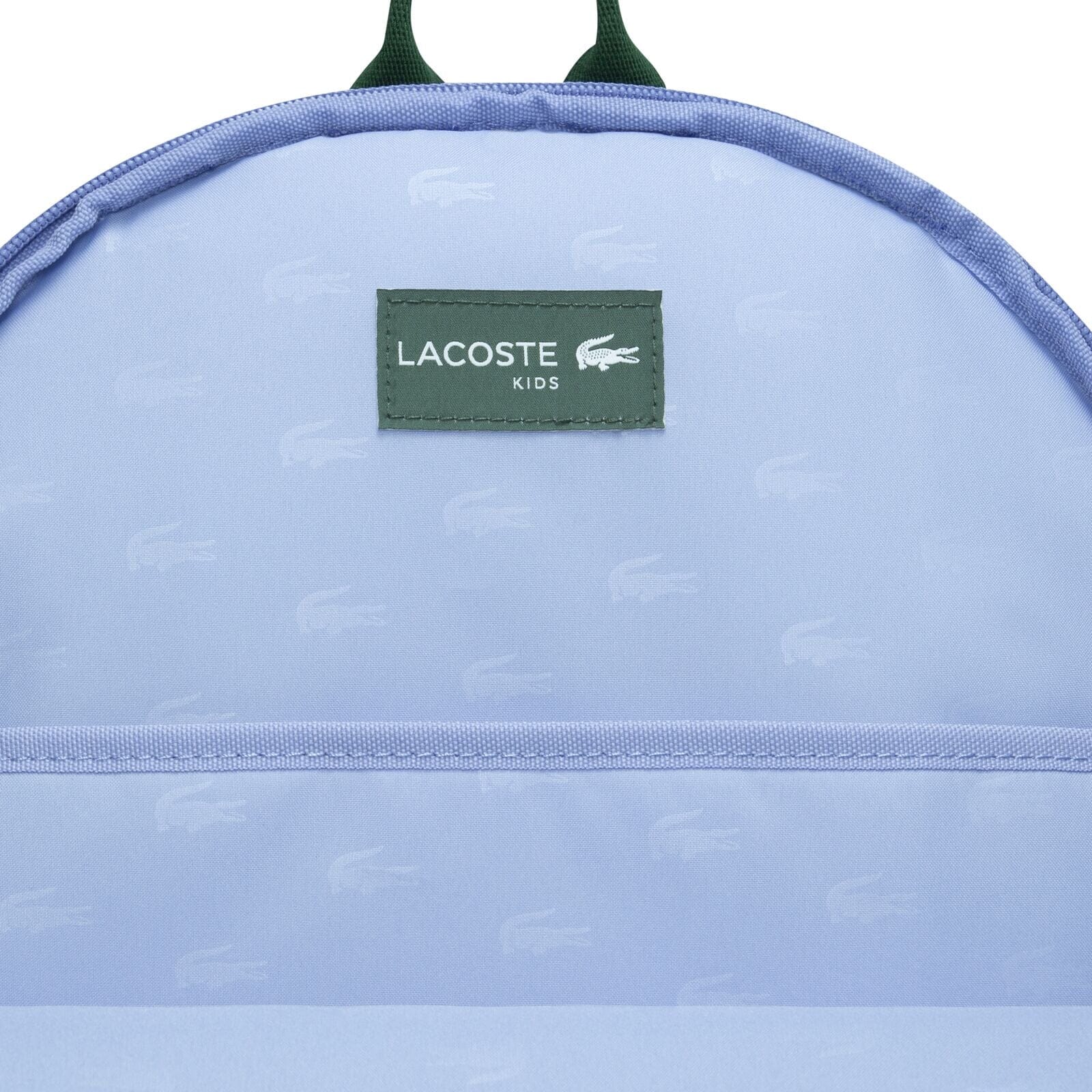 LACOSTE Kids Rucksack hellblau / flieder mit allover Krokodil - Print 43cm x 31cm x 15cm Rucksäcke Lacoste 