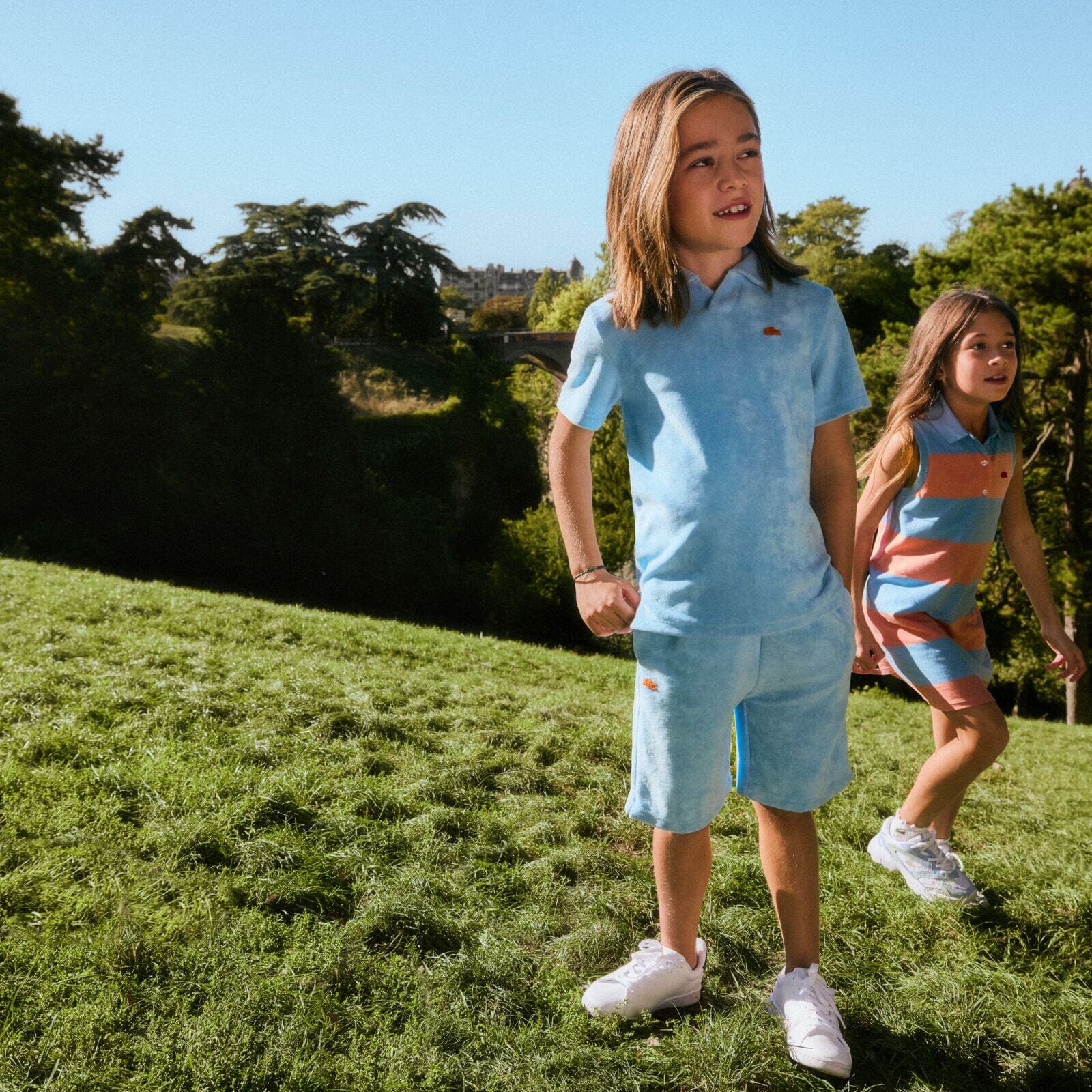 Lacoste Kids Terry Polohemd aus Frottee – Hellblau T-Shirt Lacoste 