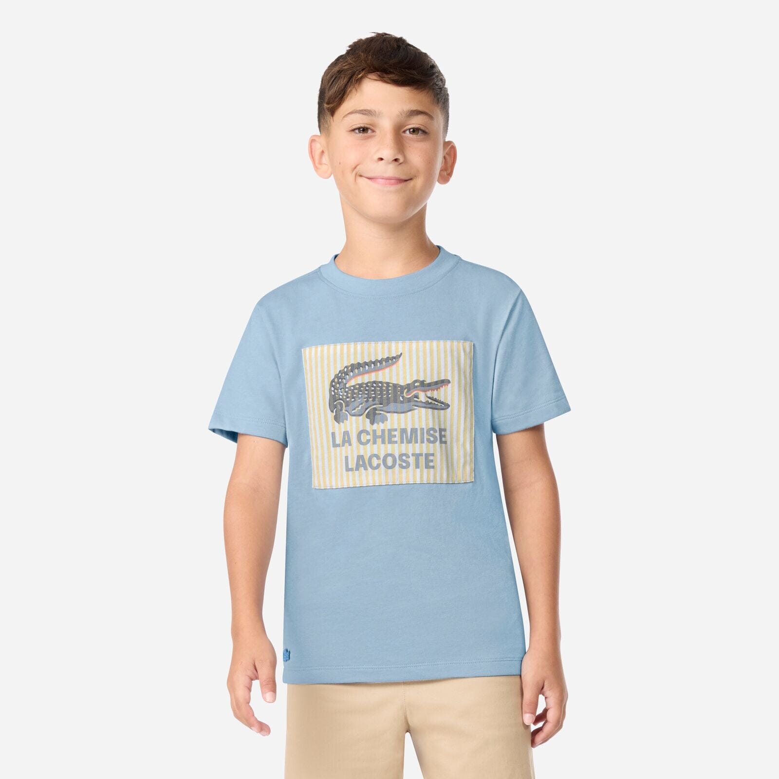 Lacoste Kinder T-Shirt – Applique-Print hellblau CHAMBRAY T-Shirt Lacoste 