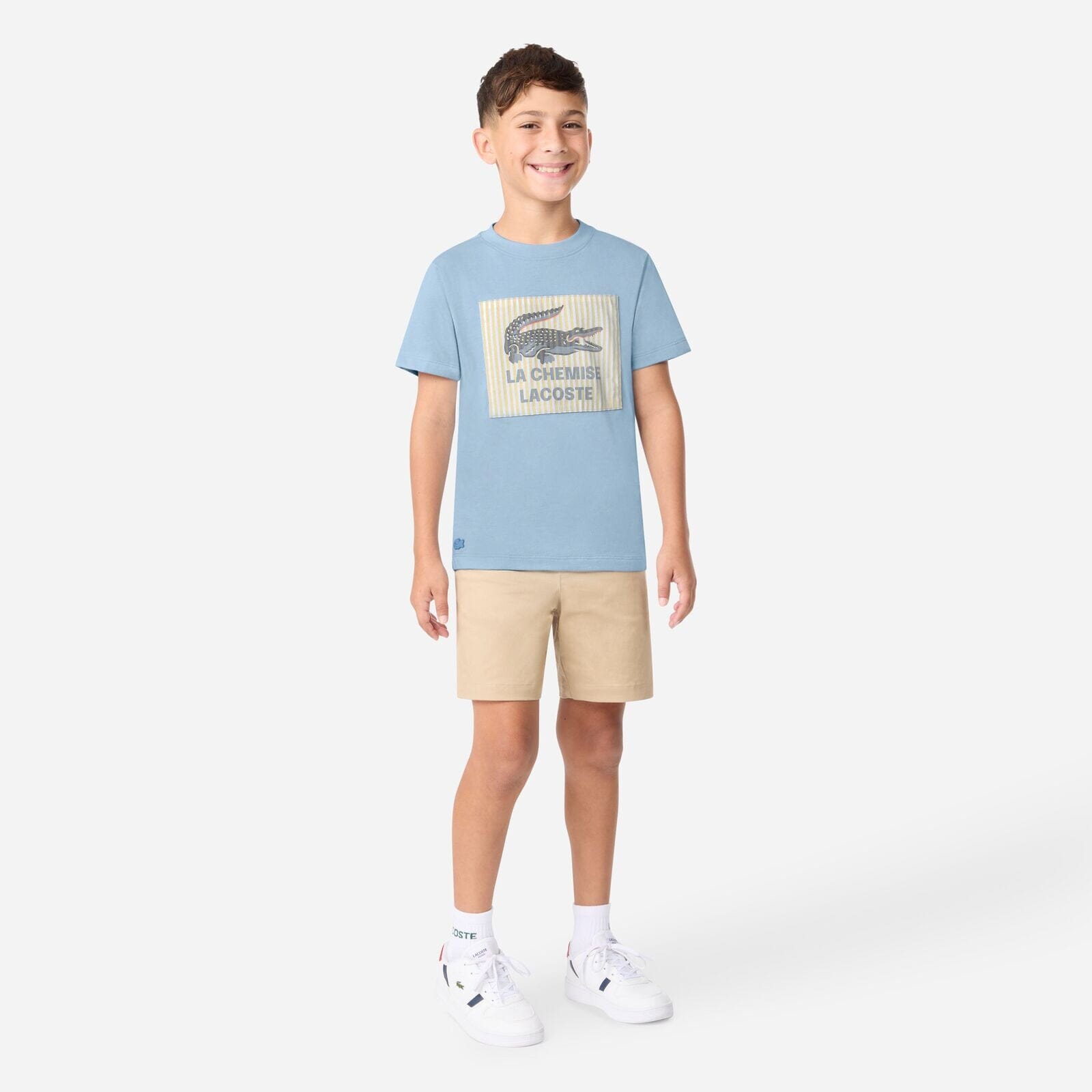 Lacoste Kinder T-Shirt – Applique-Print hellblau CHAMBRAY T-Shirt Lacoste 