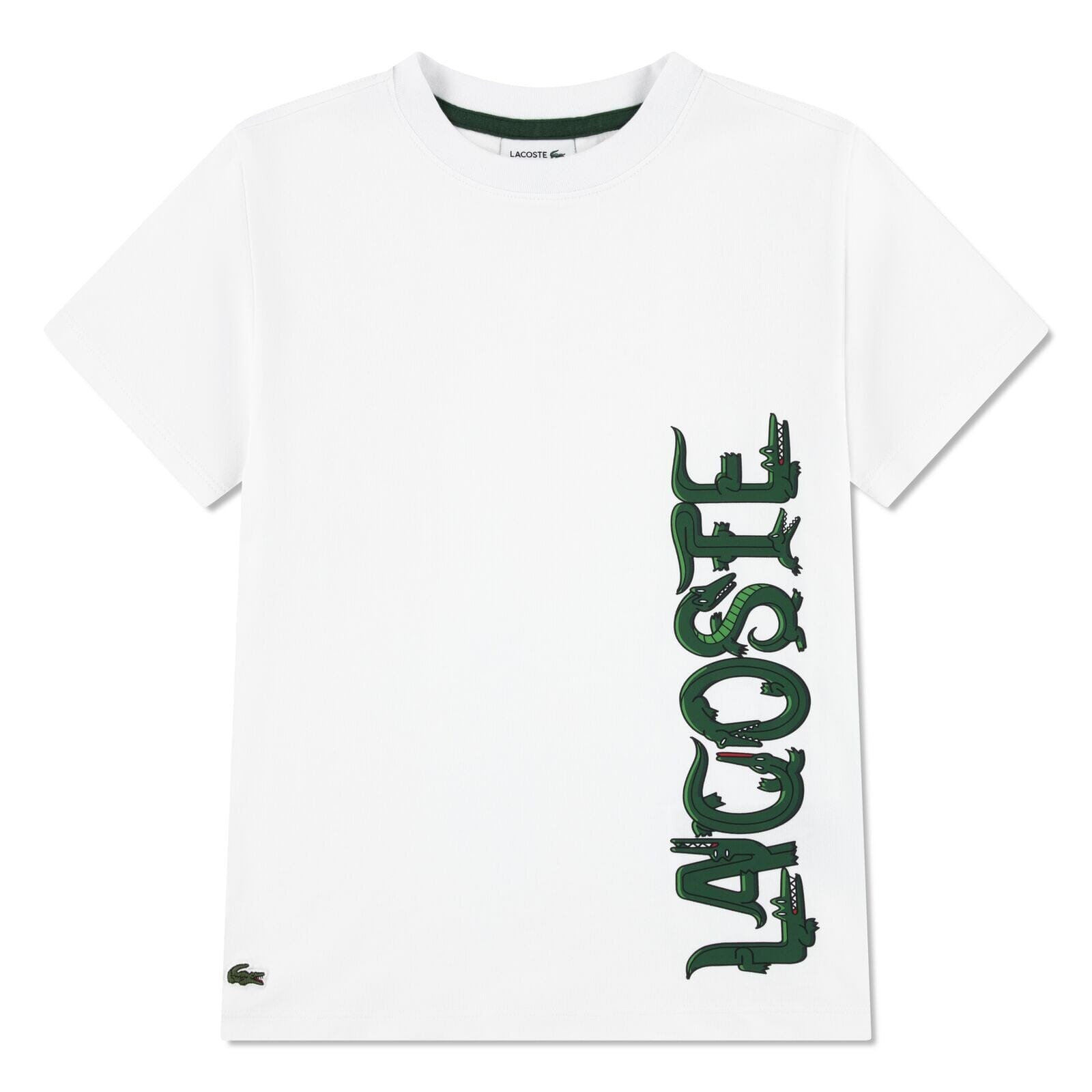 Lacoste Kinder T-Shirt mit Seiten-Logo – Weiß T-Shirt Lacoste 4 Jahre (98-104) 