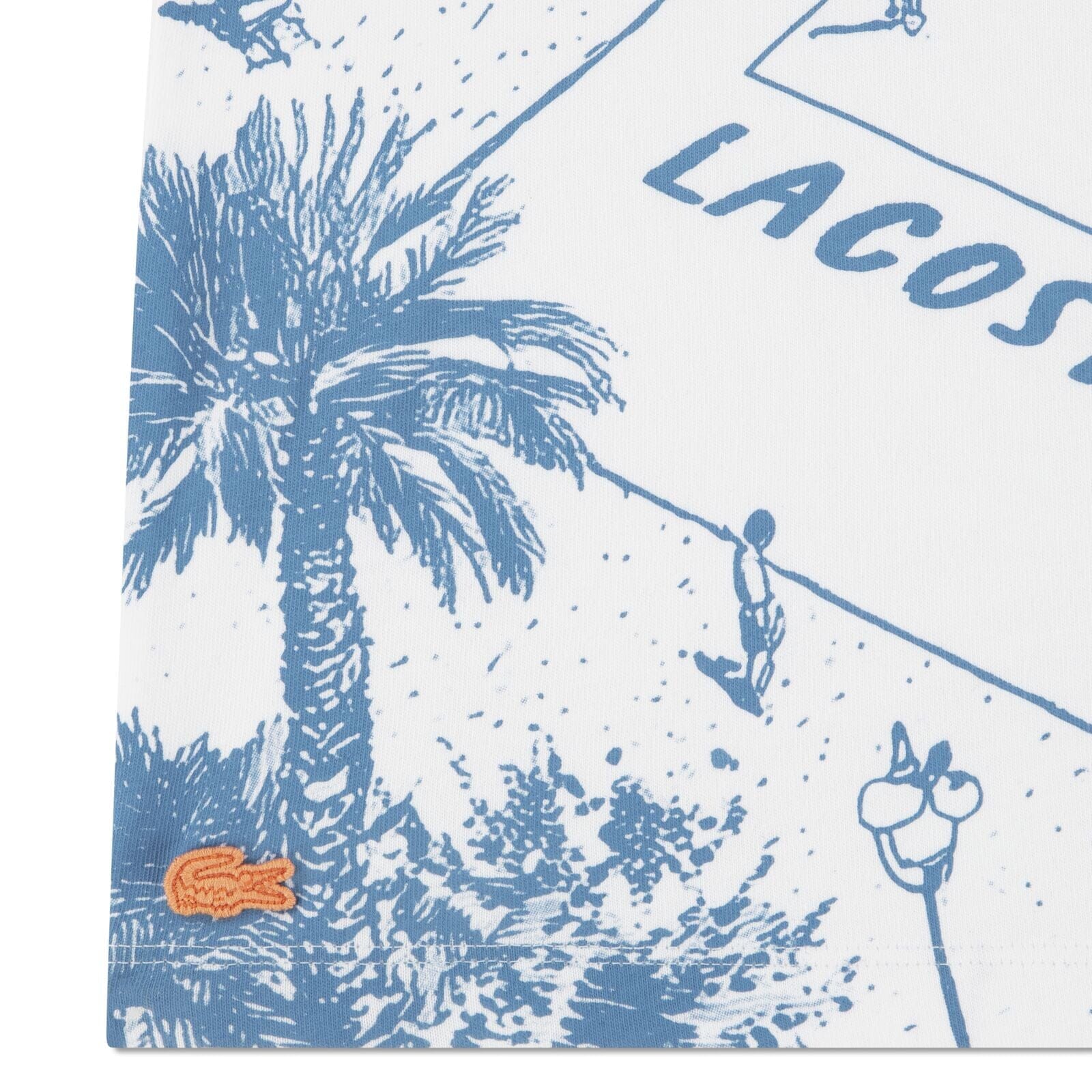 Lacoste Kinder T-Shirt – Tennisplatz-Print, Weiß T-Shirt Lacoste 