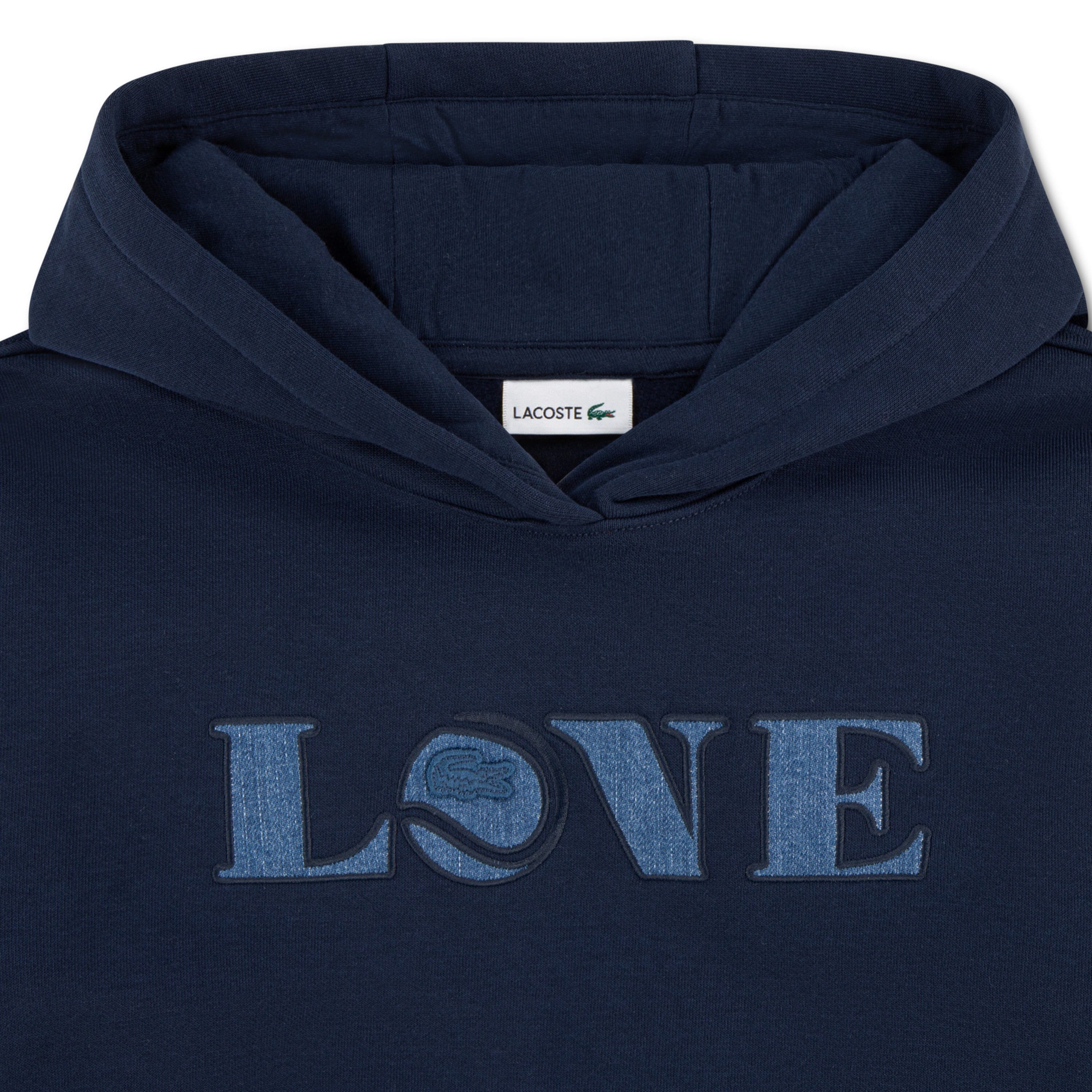 Lacoste Mädchen Hoodie Tennis Love MARINE navy blau mit Denim-Print Sweatshirt Lacoste 