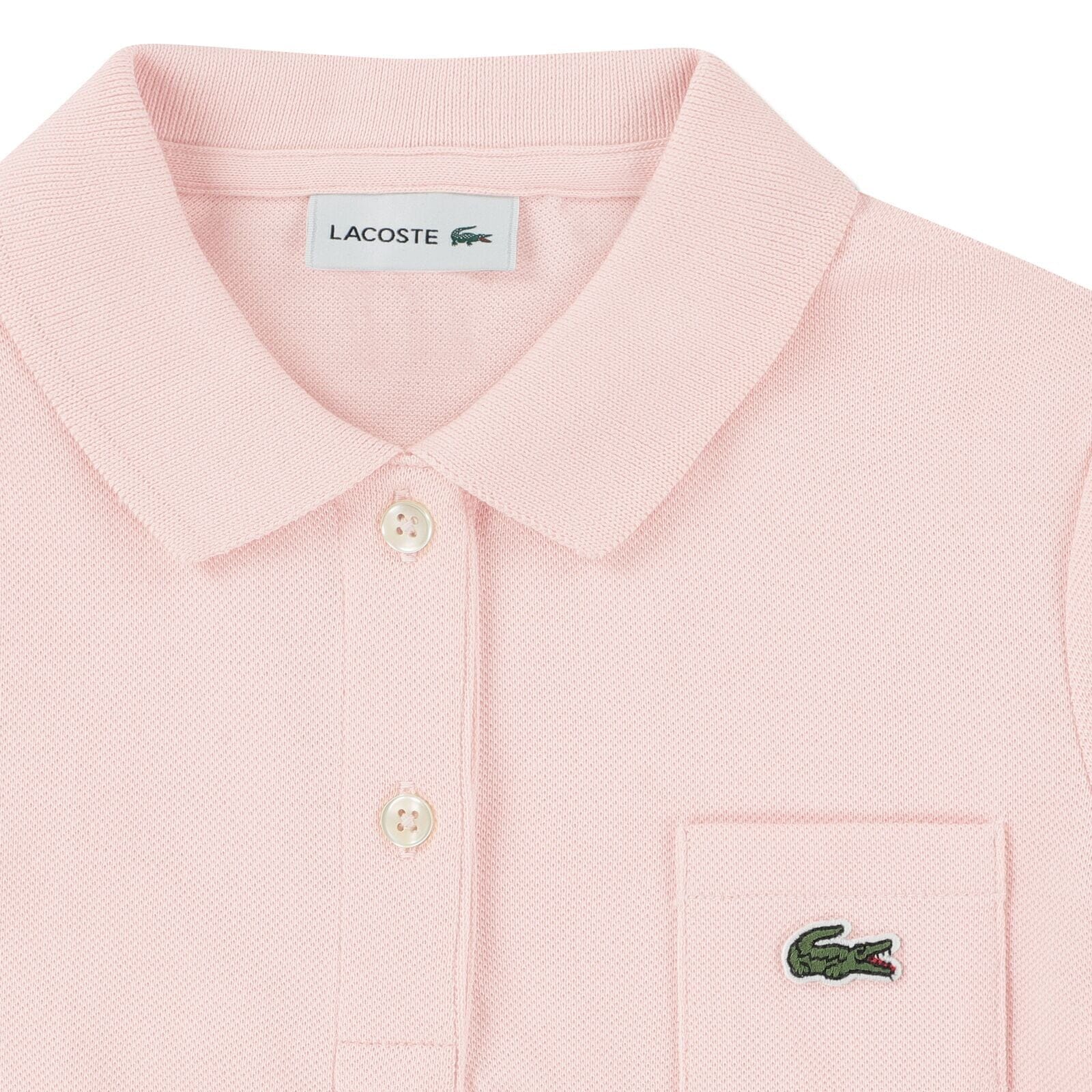 Lacoste Mädchen-Polokleid aus Petit Piqué – Rosa Kleider Lacoste 