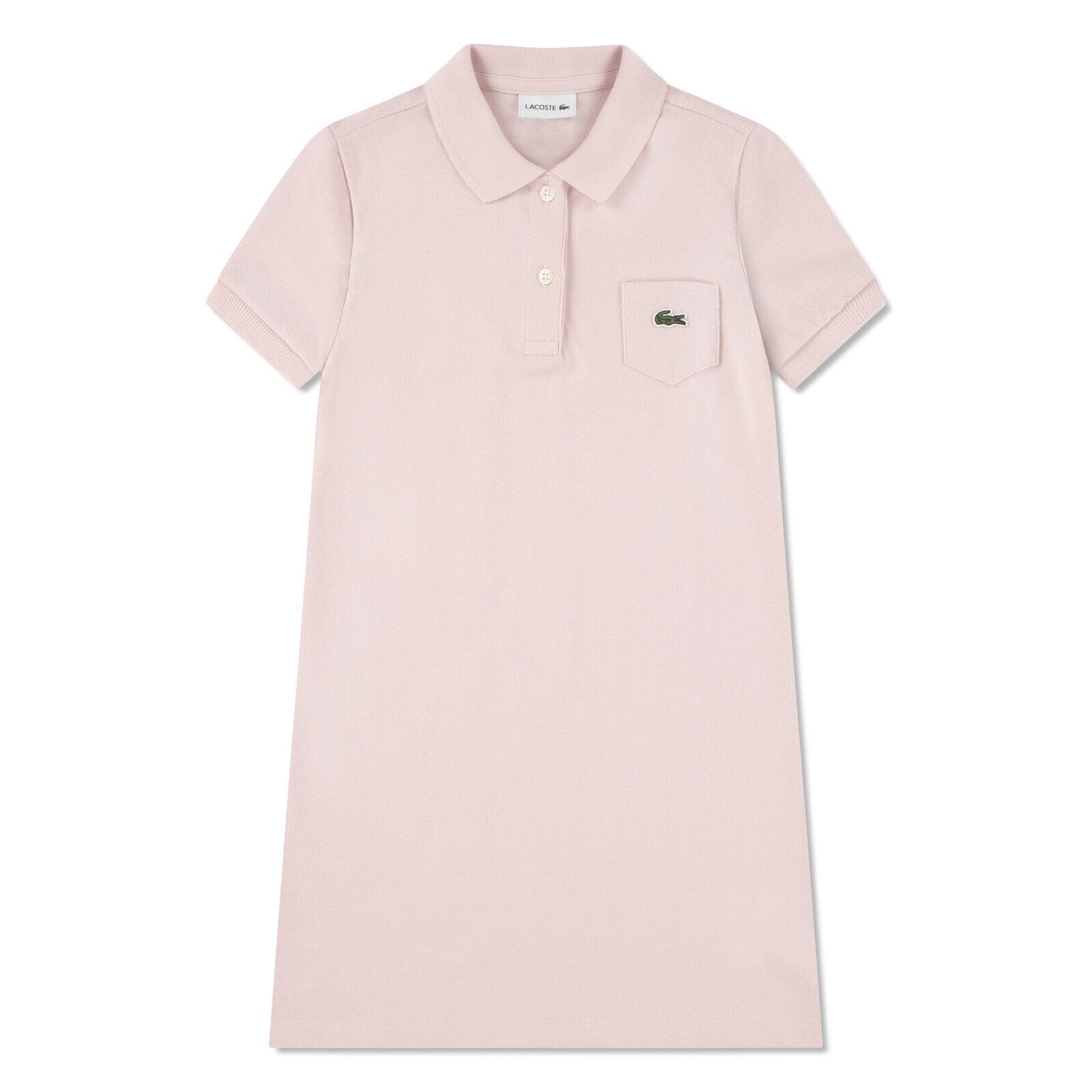Lacoste Mädchen-Polokleid aus Petit Piqué – Rosa Kleider Lacoste 8 Jahre (122-128) 