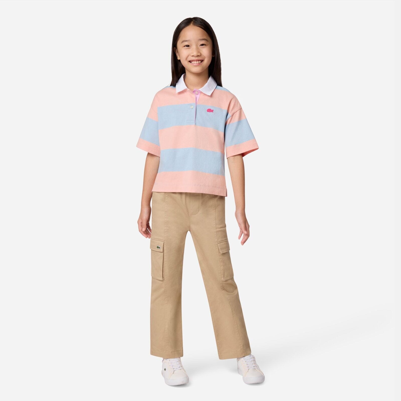 Lacoste Mädchen Rugby-Polohemd mit Blockstreifen MIAMI Poloshirt Lacoste 