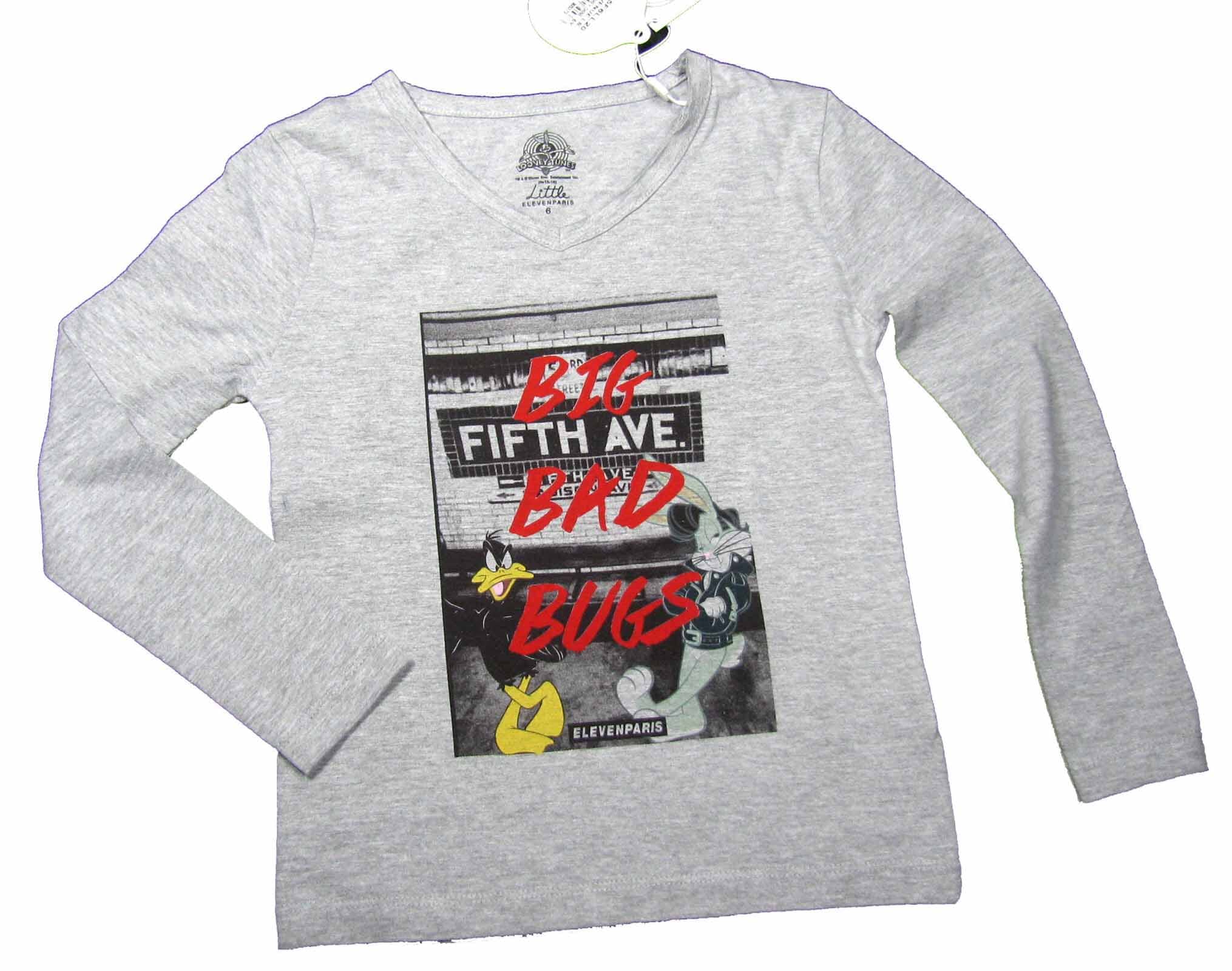 LITTLE Eleven Paris Langarmshirt „Avenue LS“ Looney Tunes grau Langarmshirt LITTLE Elevenparis 6 Jahre / 110-116 