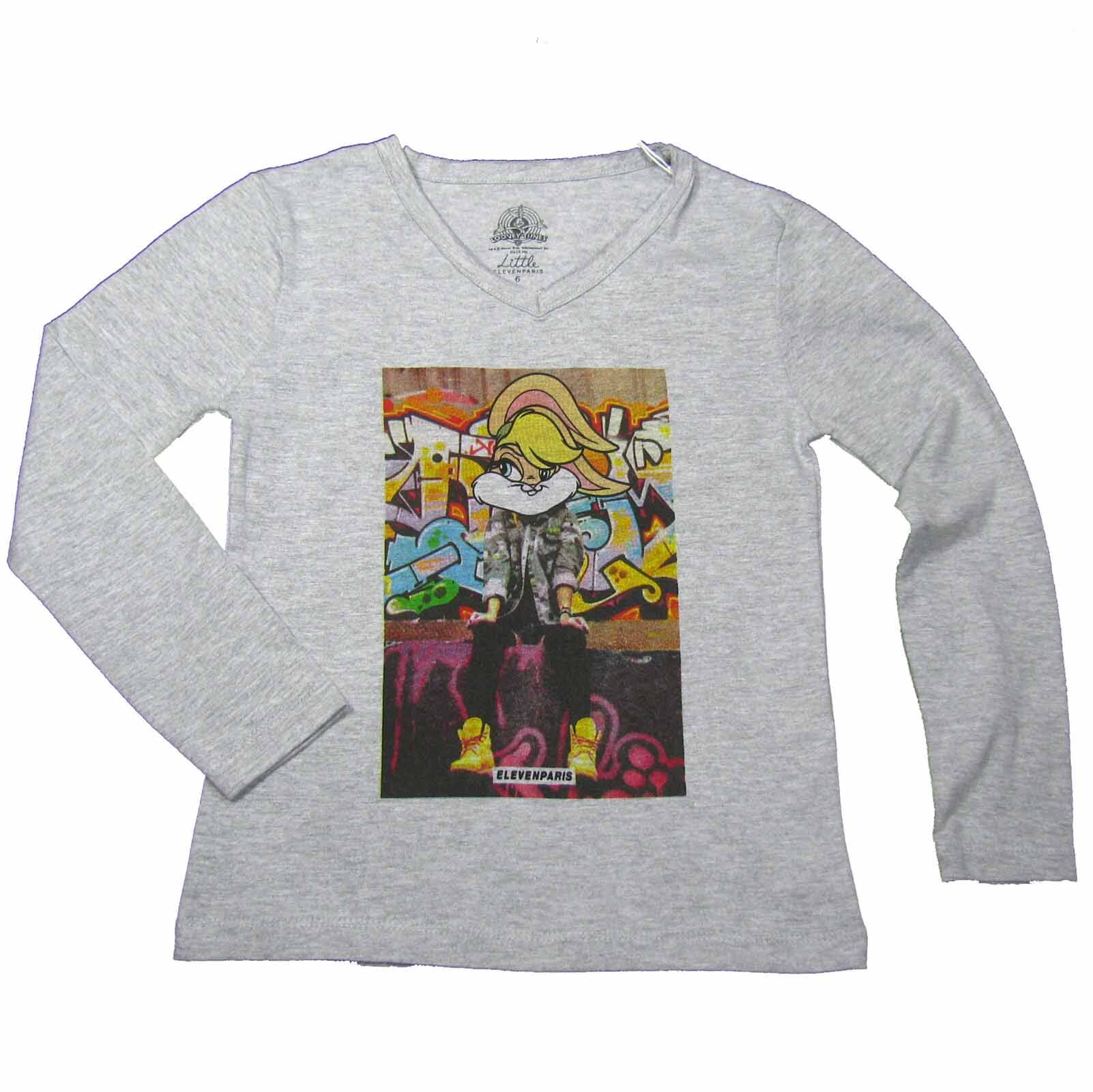 LITTLE Eleven Paris Langarmshirt Lola Looney Tunes grey chine Langarmshirt LITTLE Elevenparis 4 Jahre / 98-104 