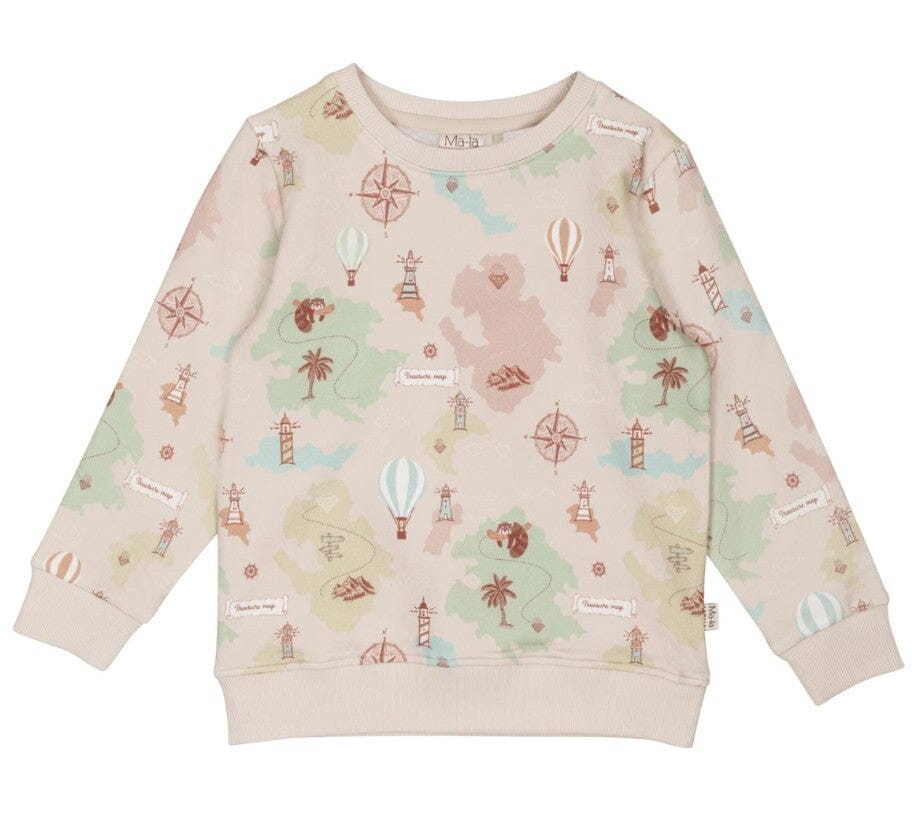 Ma-ia Family Sweatshirt „Route“ Beige Sweatshirt Ma-ia Familiy 104 