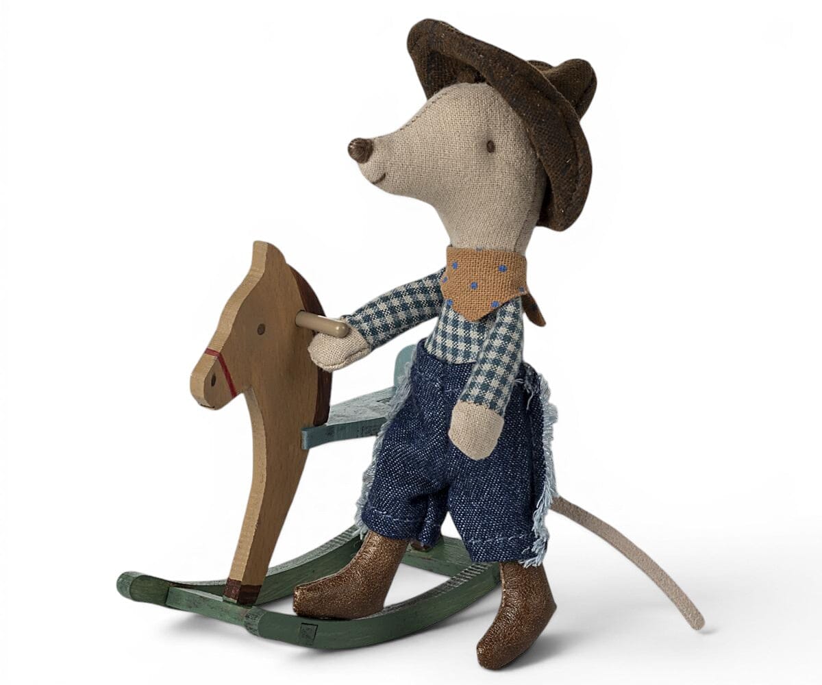 Maileg Cowboy Maus auf Schaukelpferd - "Little Brother" Kuscheltiere Maileg 