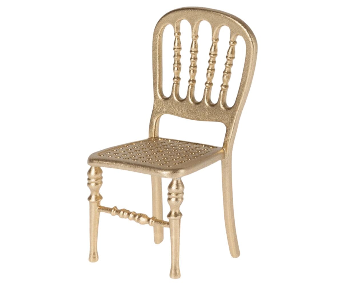 Maileg goldfarbener Miniaturstuhl aus Metall - 8,5cm Kuscheltiere Maileg 