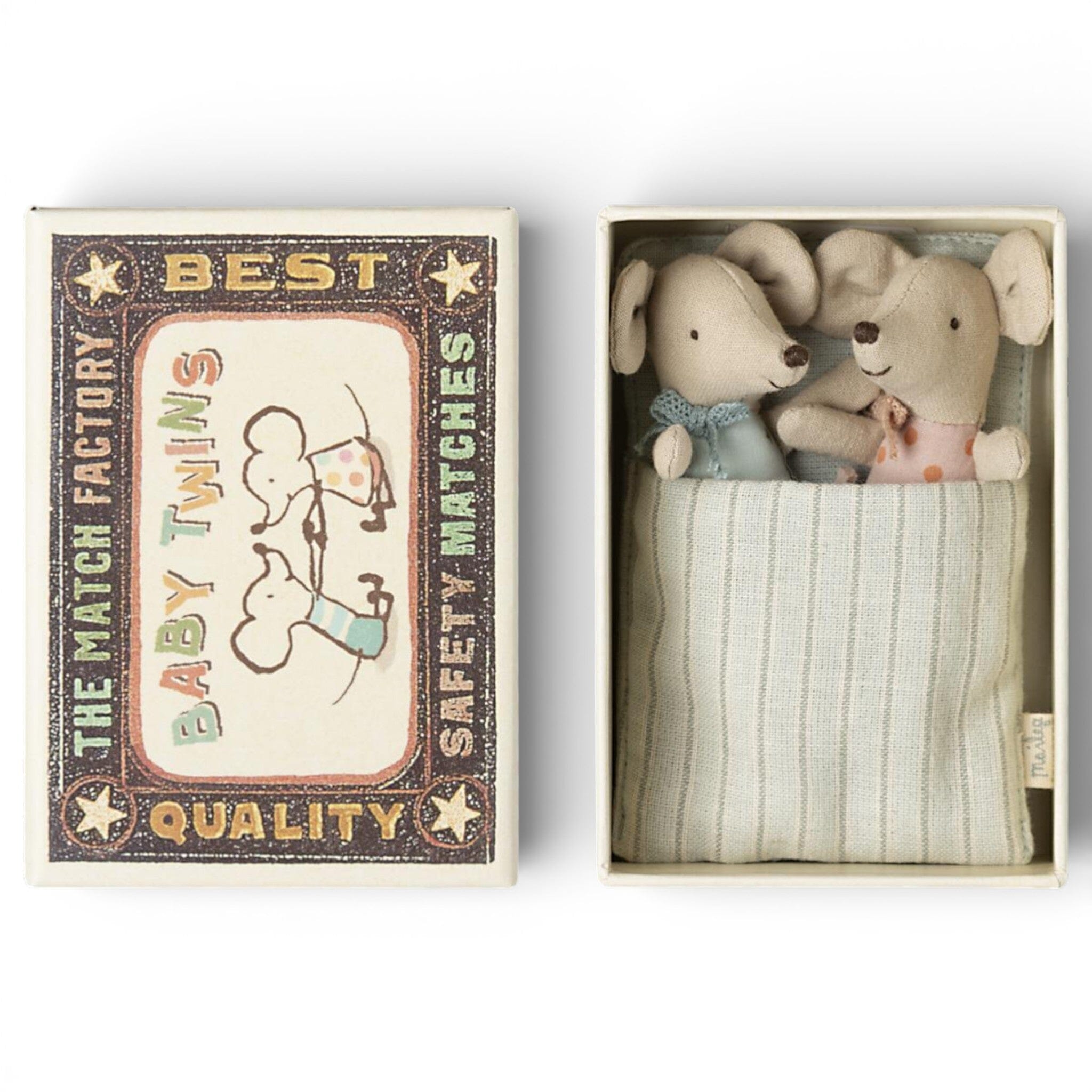 Maileg Zwillinge Babymäuse in Streichholzschachtel Kuscheltiere Maileg 