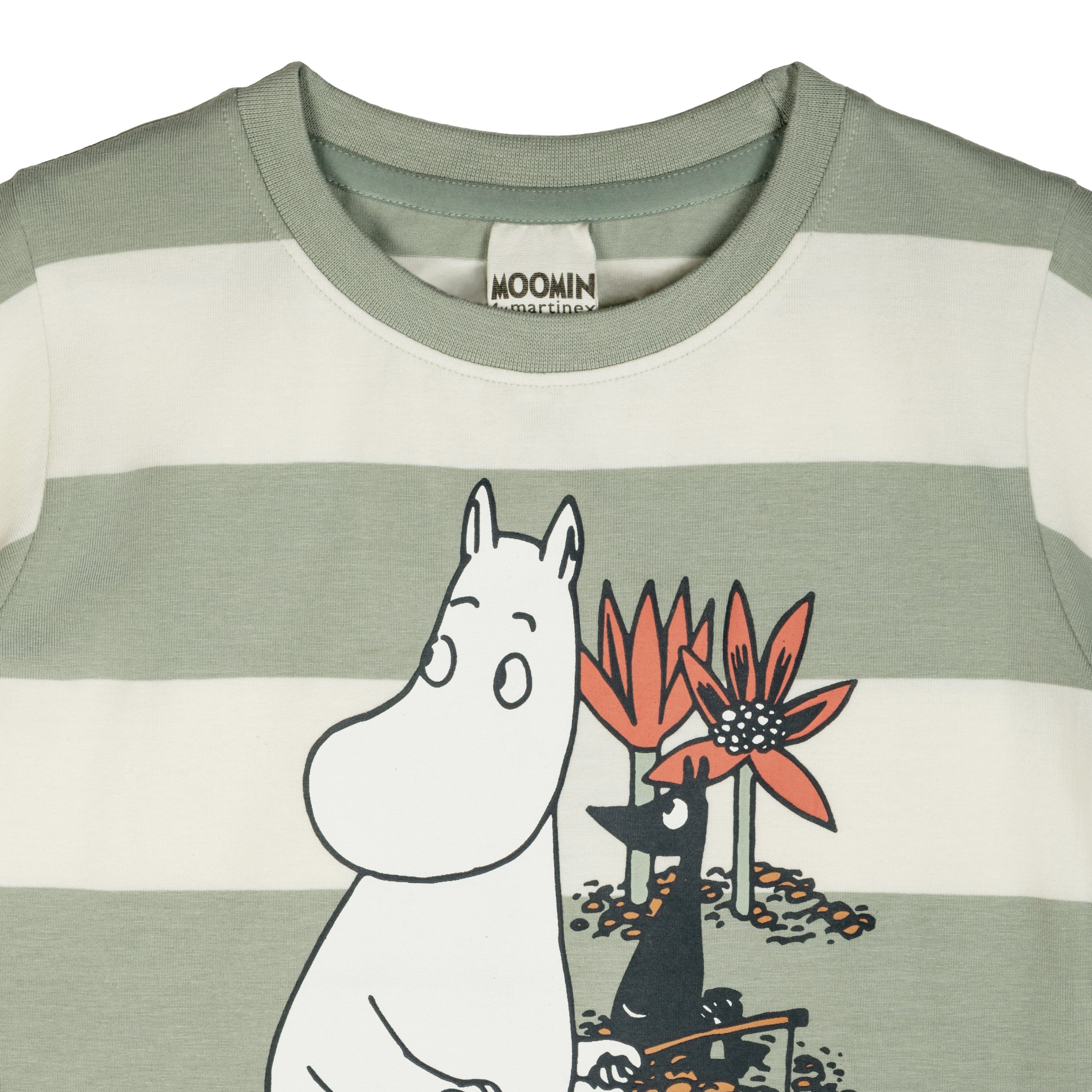 Martinex Moomin „Day Off“ T-Shirt in Grün/Weiß T-Shirt Moomin by Martinex 