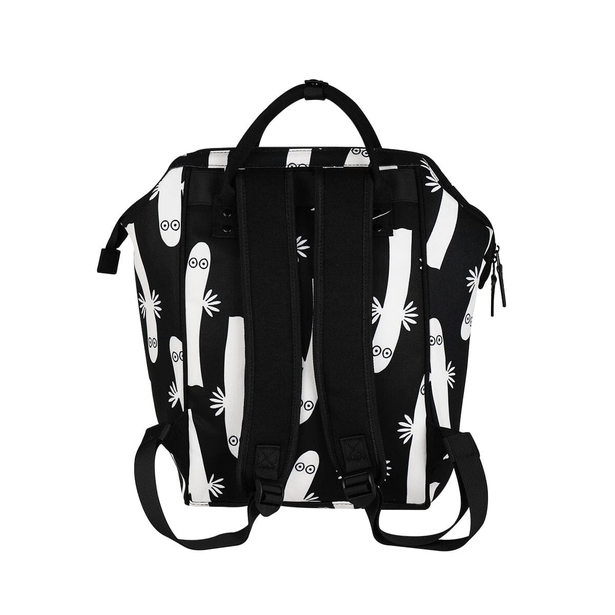 Martinex Rucksack "Samu" schwarz weiß Moomin mit Allover Hattifatteners Print Rucksäcke Moomin by Martinex 