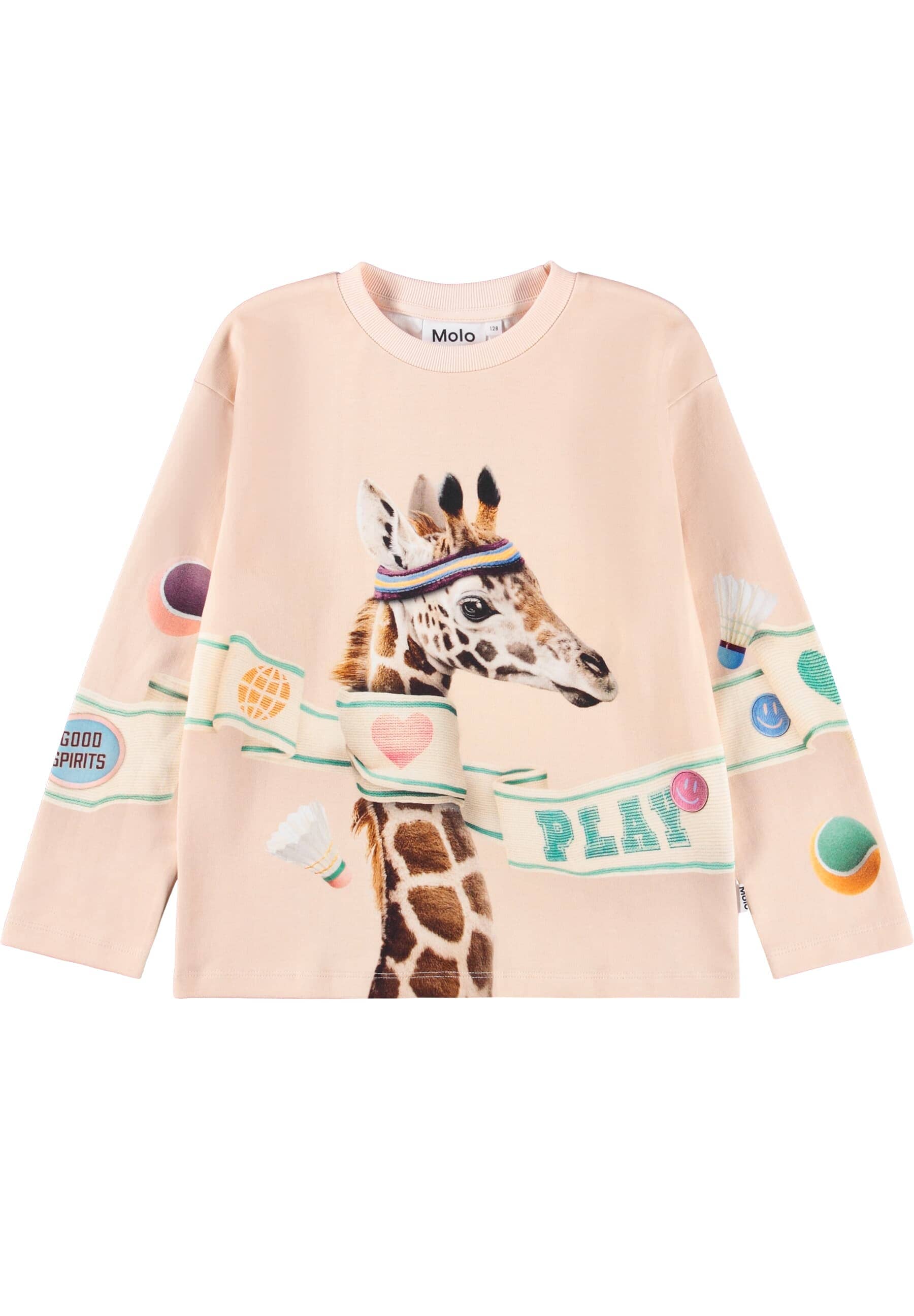 MOLO Sweatshirt Giraffe Mountoo Global Play beige rosa Sweatshirt MOLO 122 ( 7 Jahre ) 